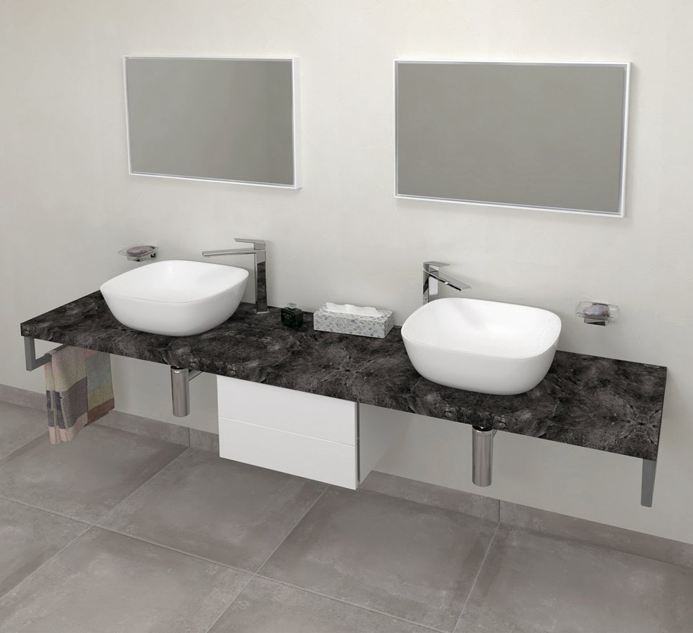 Sapho Avice Arbeitsplatte 190x49.5 cm graphit AV199