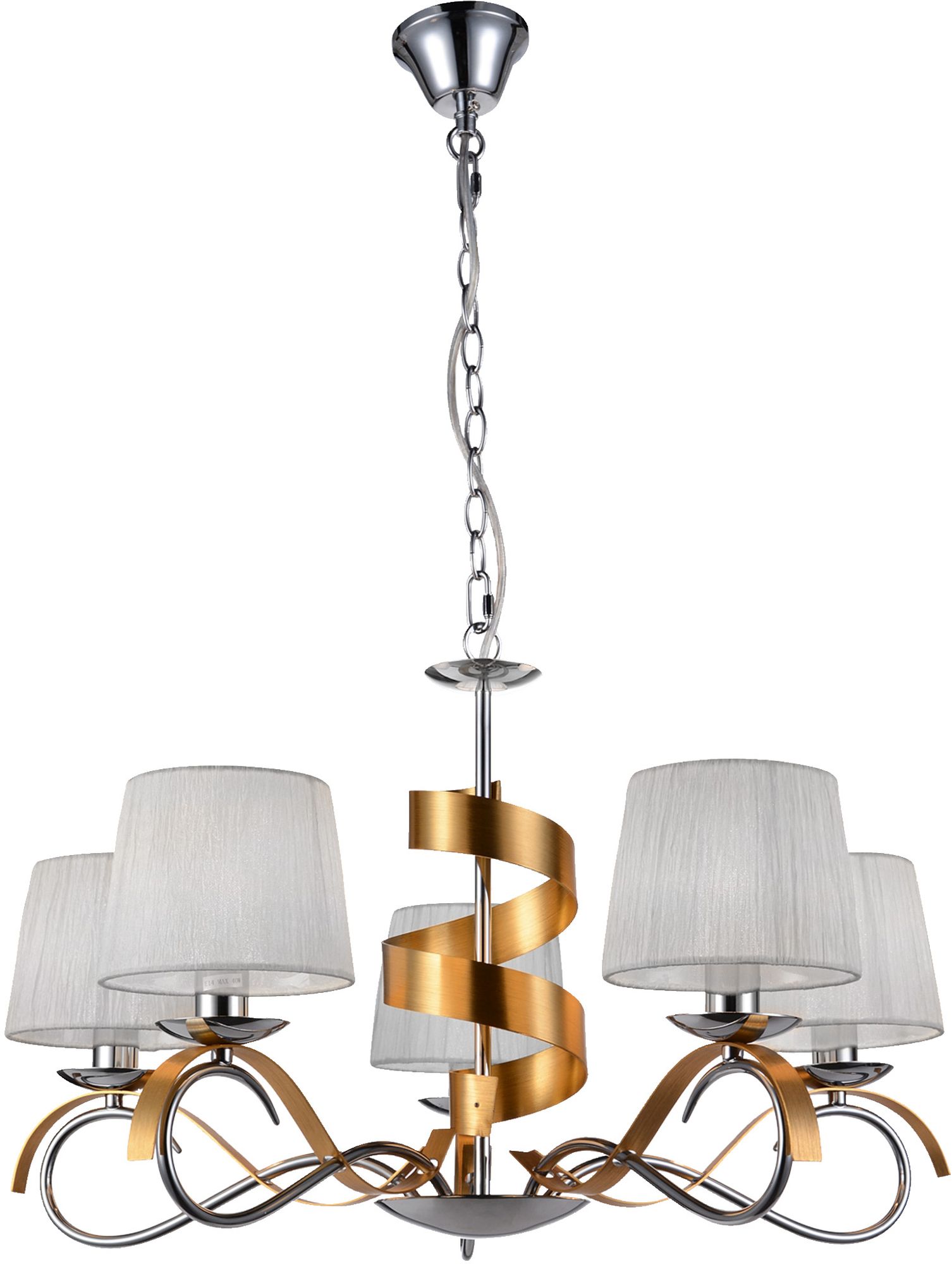 Candellux Denis Pendelleuchte 5x40 W chrom-gold 35-23445
