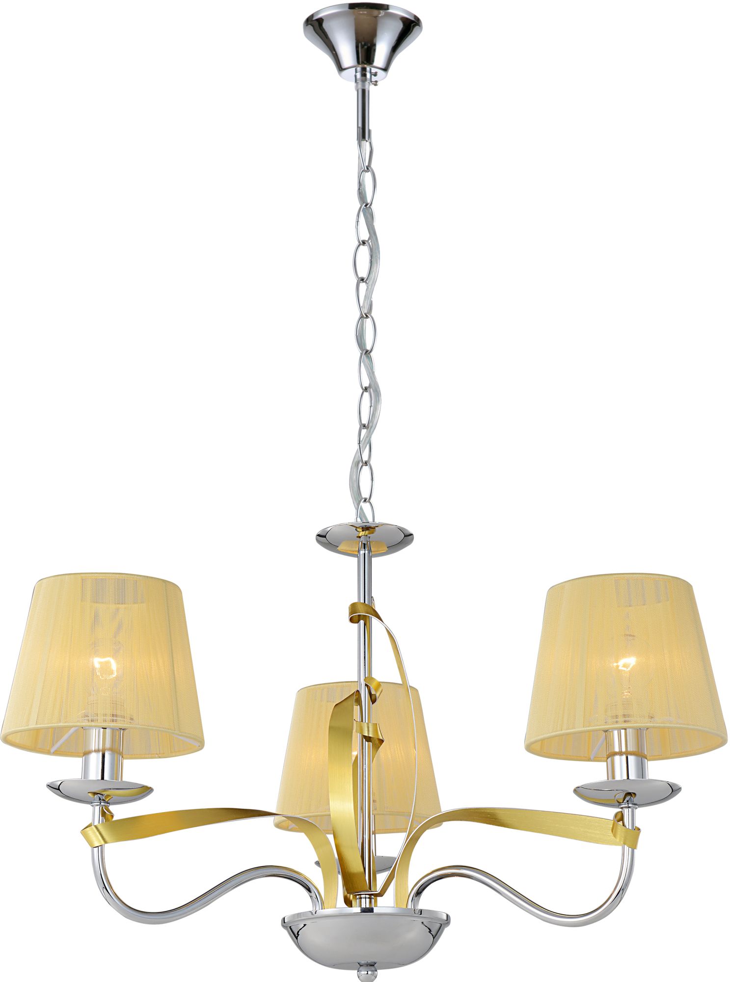 Candellux Diva Pendelleuchte 3x40 W chrom-gold 33-55057