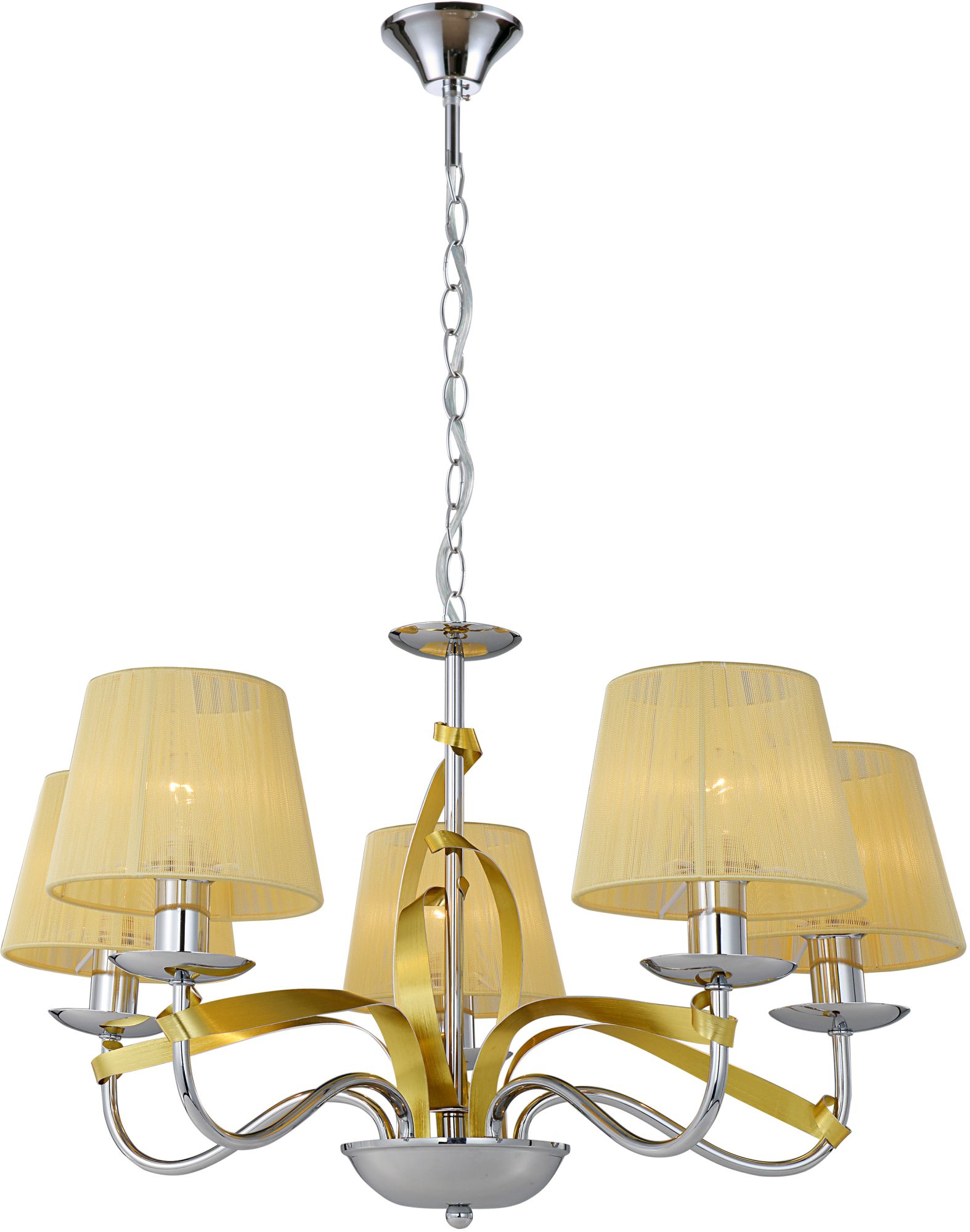 Candellux Diva Pendelleuchte 5x40 W chrom-gold 35-55064