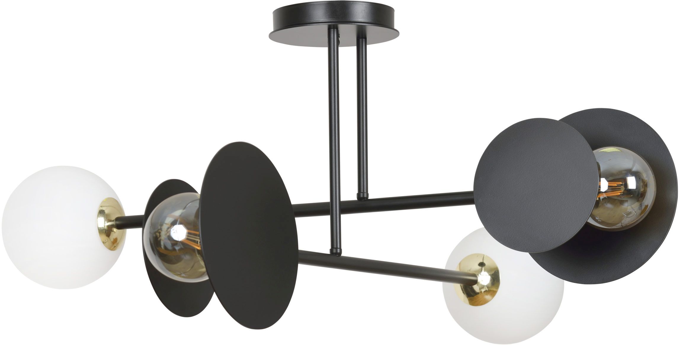 Emibig Minerva Deckenlampe 4x15 W weiß-schwarz-gold 612/4