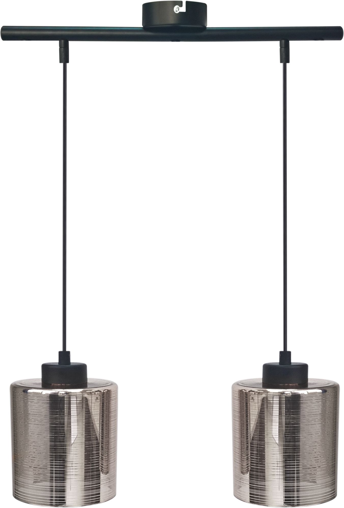 Candellux Cox Pendelleuchte 2x60 W schwarz-chrom 32-53879