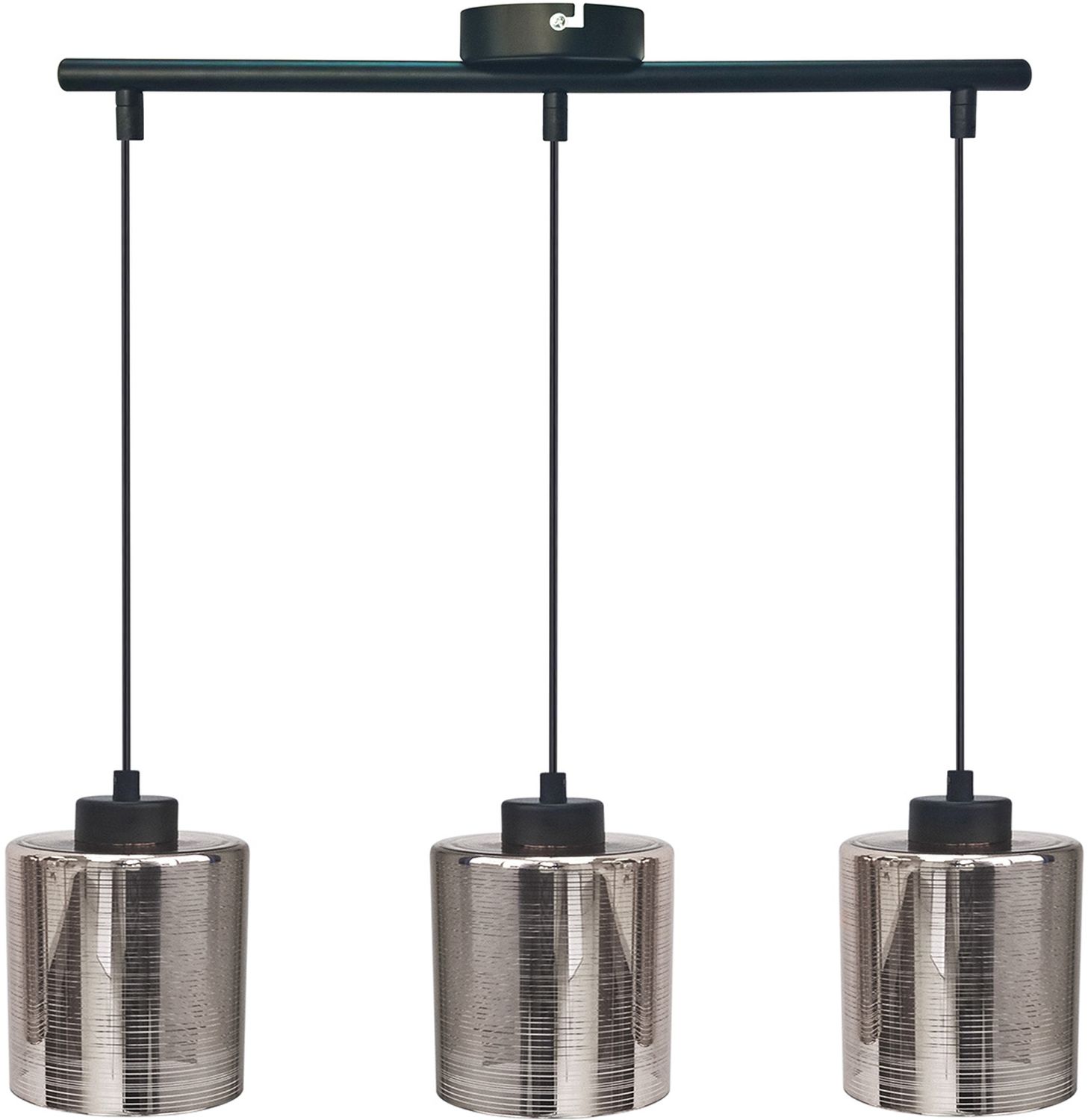Candellux Cox Pendelleuchte 3x60 W schwarz-chrom 33-53886