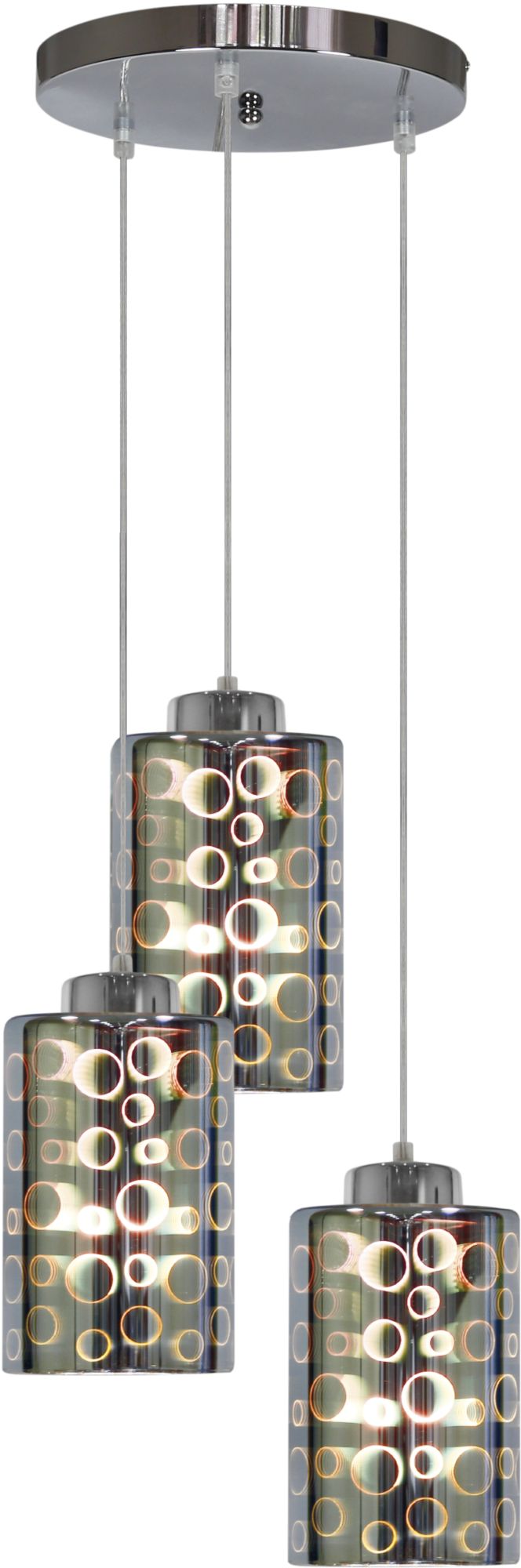 Candellux Nocturno Pendelleuchte 3x40 W chrom-mehrfarbig 33-57747