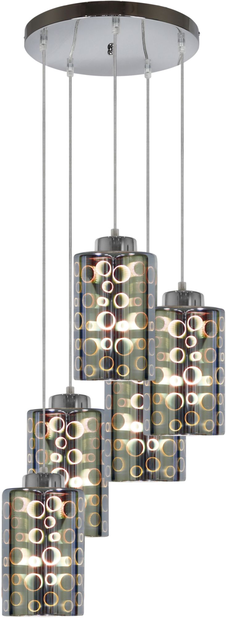 Candellux Nocturno Pendelleuchte 1x60 W chrom-mehrfarbig 35-57730