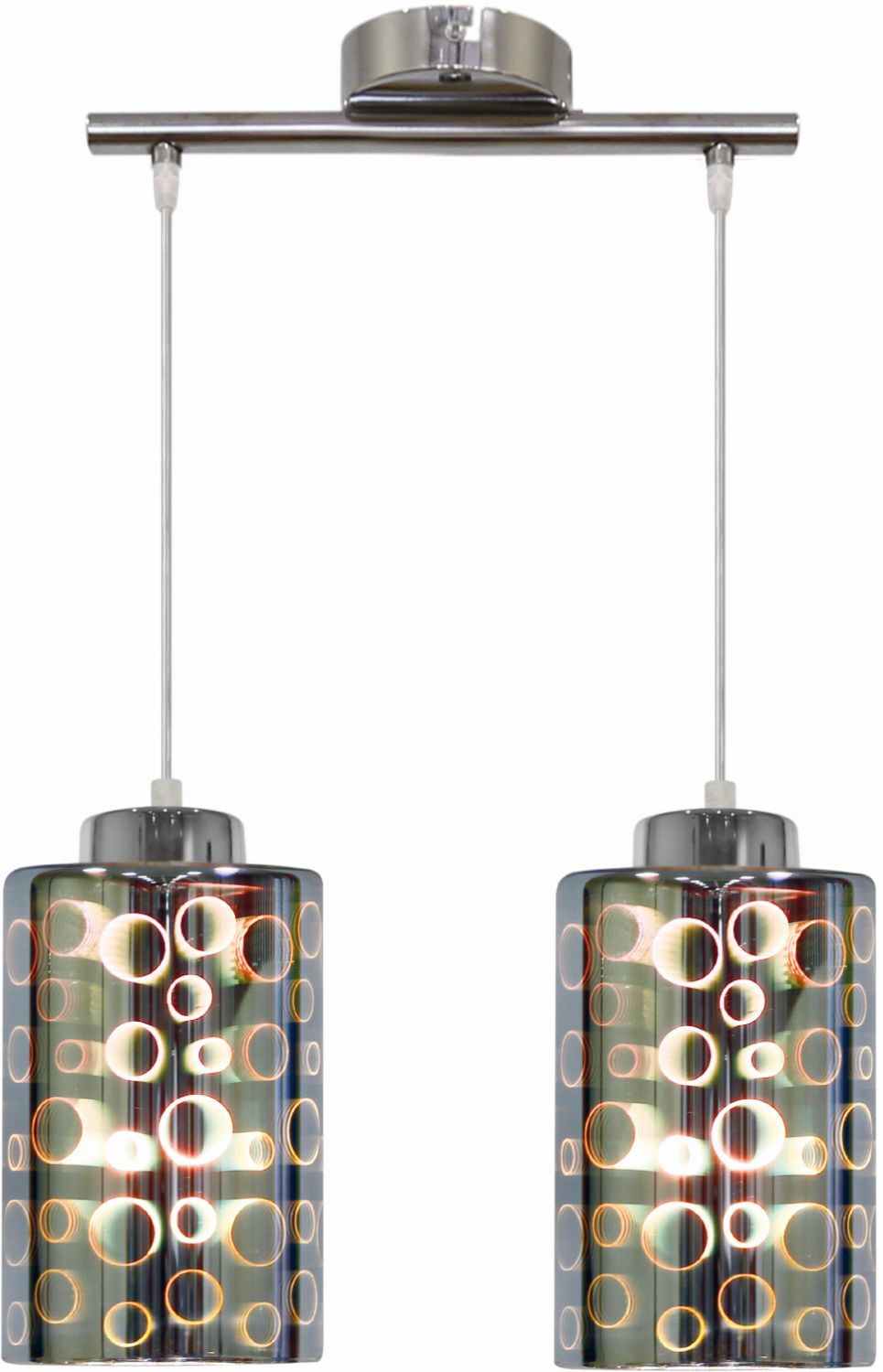 Candellux Nocturno Pendelleuchte 2x40 W chrom-mehrfarbig 32-57693