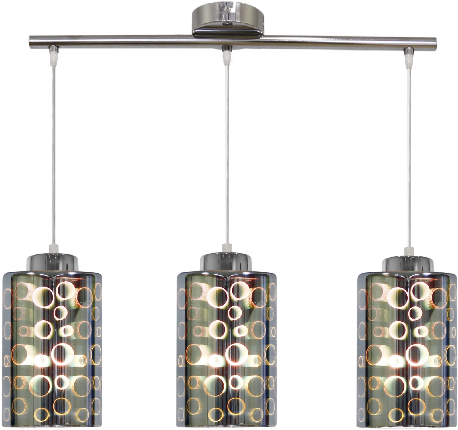 Candellux Nocturno Pendelleuchte 3x40 W chrom-mehrfarbig 33-57709