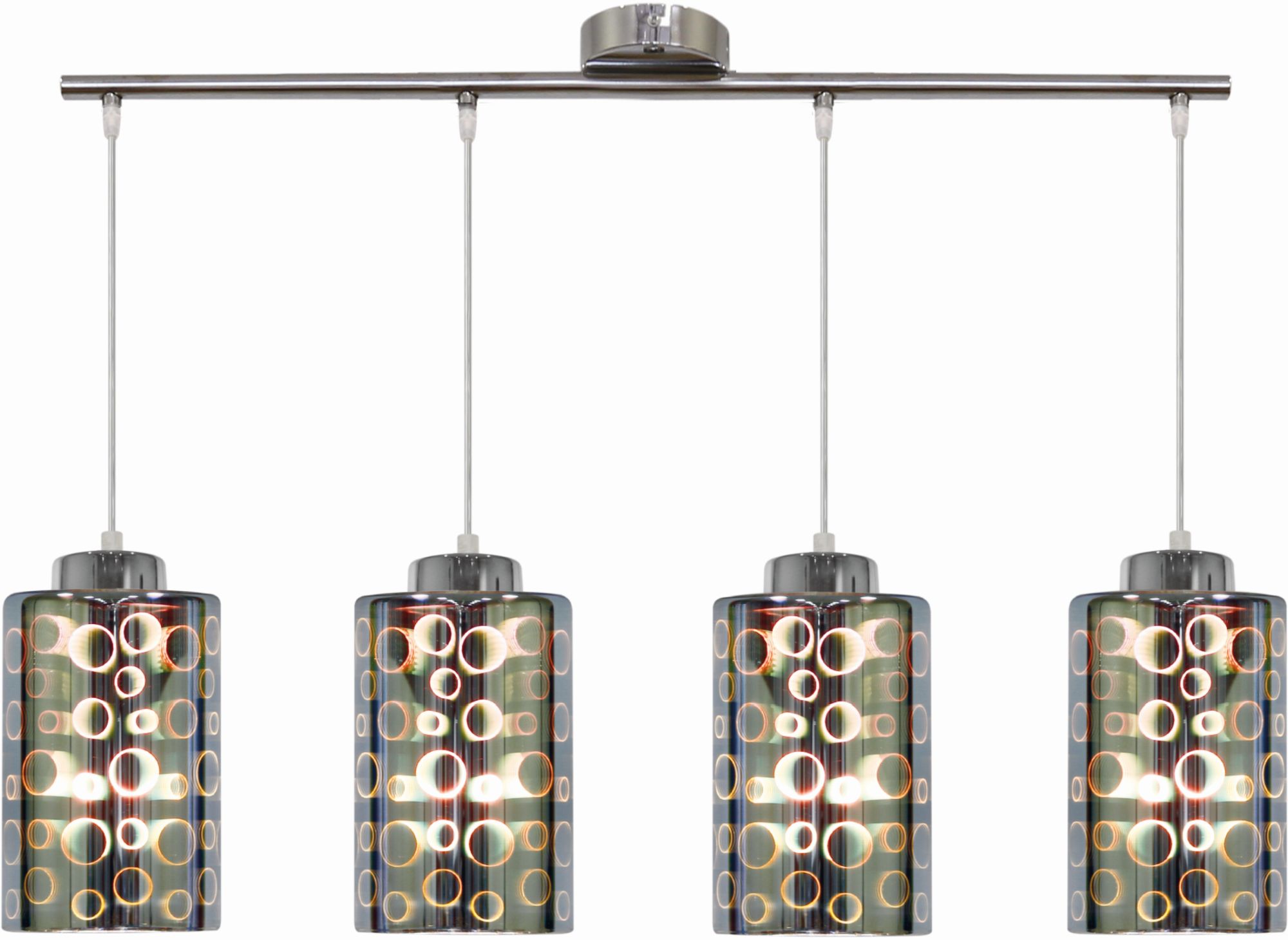 Candellux Nocturno Pendelleuchte 4x40 W chrom-mehrfarbig 34-57723