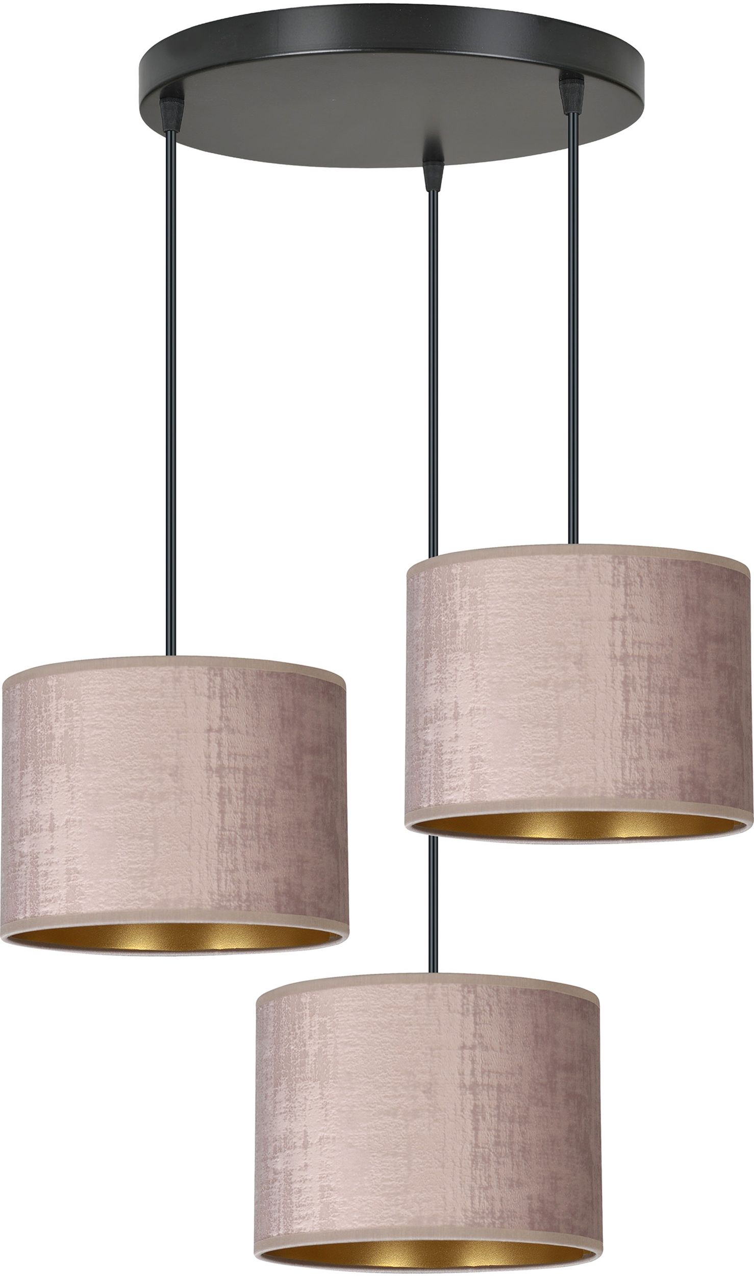 Emibig Hilde Pendelleuchte 3x15 W schwarz-rosa-gold 1053/3PREM