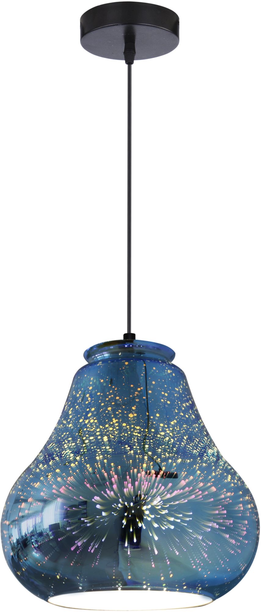Candellux Galactic Pendelleuchte 1x60 W blau-mehrfarbig 31-56108