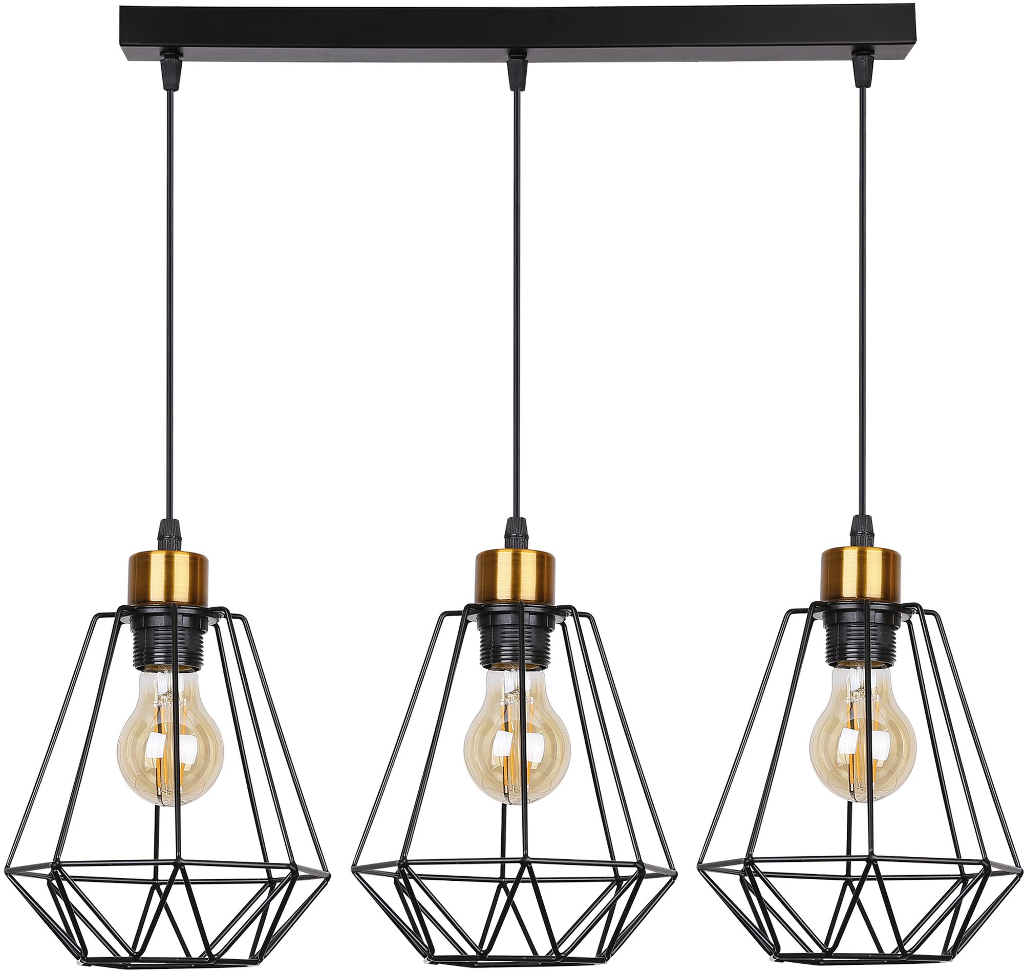 Candellux Primo Pendelleuchte 3x60 W schwarz-patina 33-00231