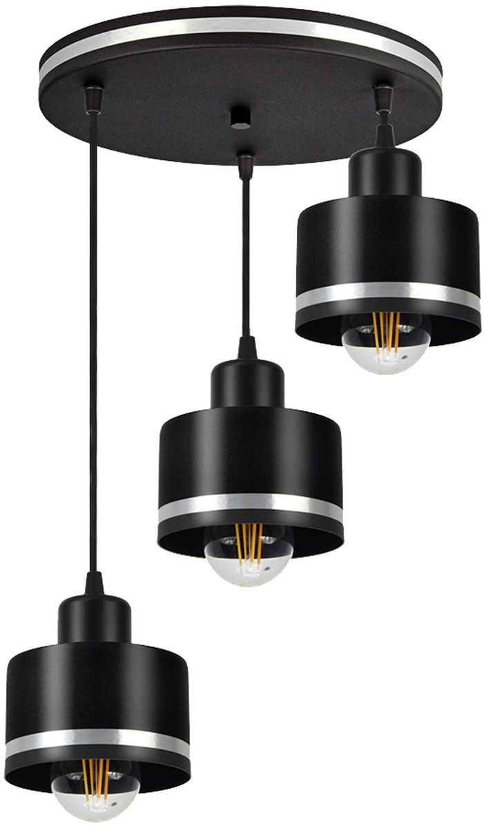 Candellux Wama Pendelleuchte 3x40 W schwarz-chrom 33-00484