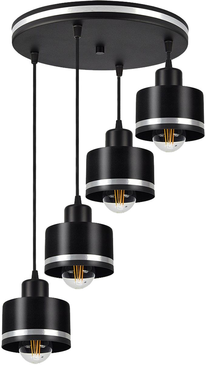 Candellux Wama Pendelleuchte 4x40 W schwarz-chrom 34-00491