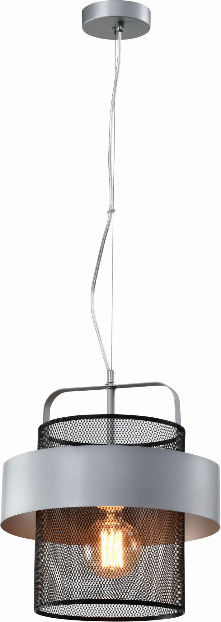 Candellux Fiba Pendelleuchte 1x40 W schwarz-silber 31-78506