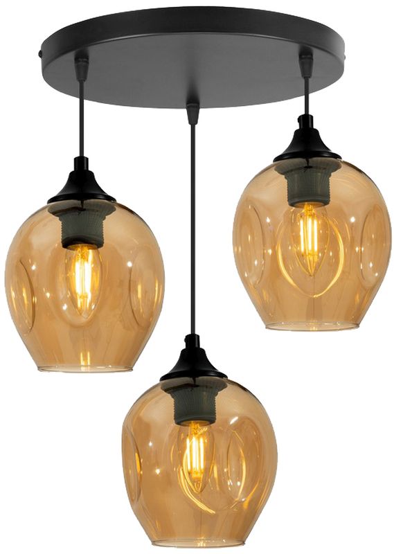 Candellux Aspa Pendelleuchte 3x40 W schwarz-braun 33-00613