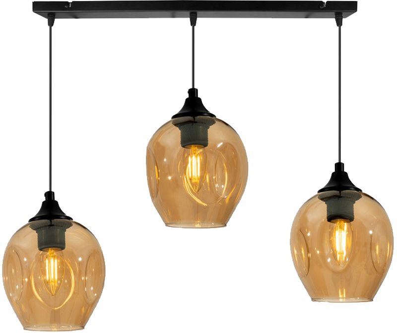 Candellux Aspa Pendelleuchte 3x40 W schwarz-braun 33-00606