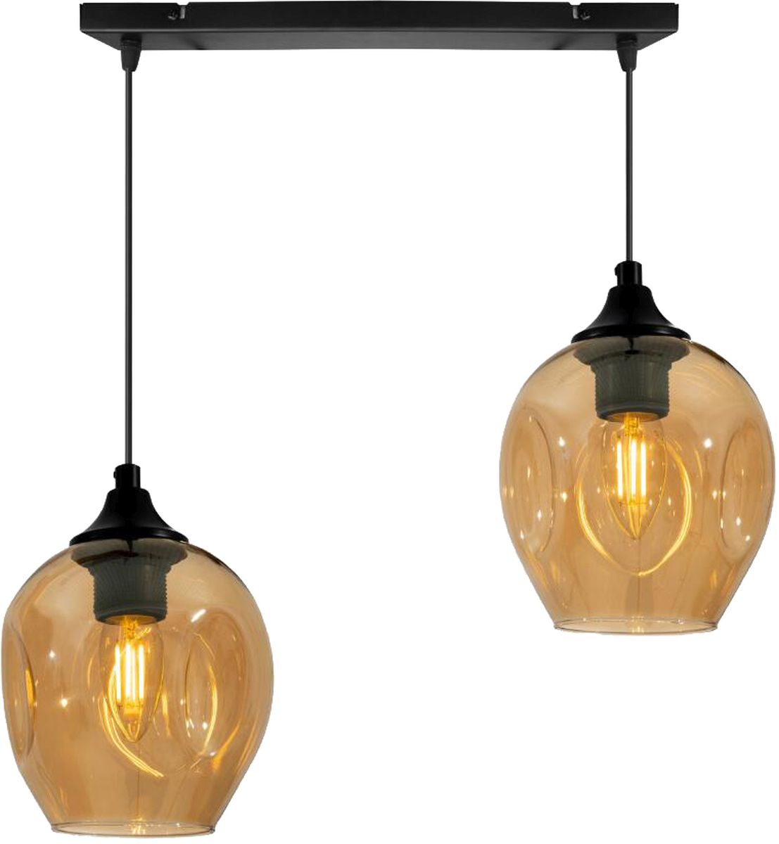 Candellux Aspa Pendelleuchte 2x40 W schwarz-braun 32-00590