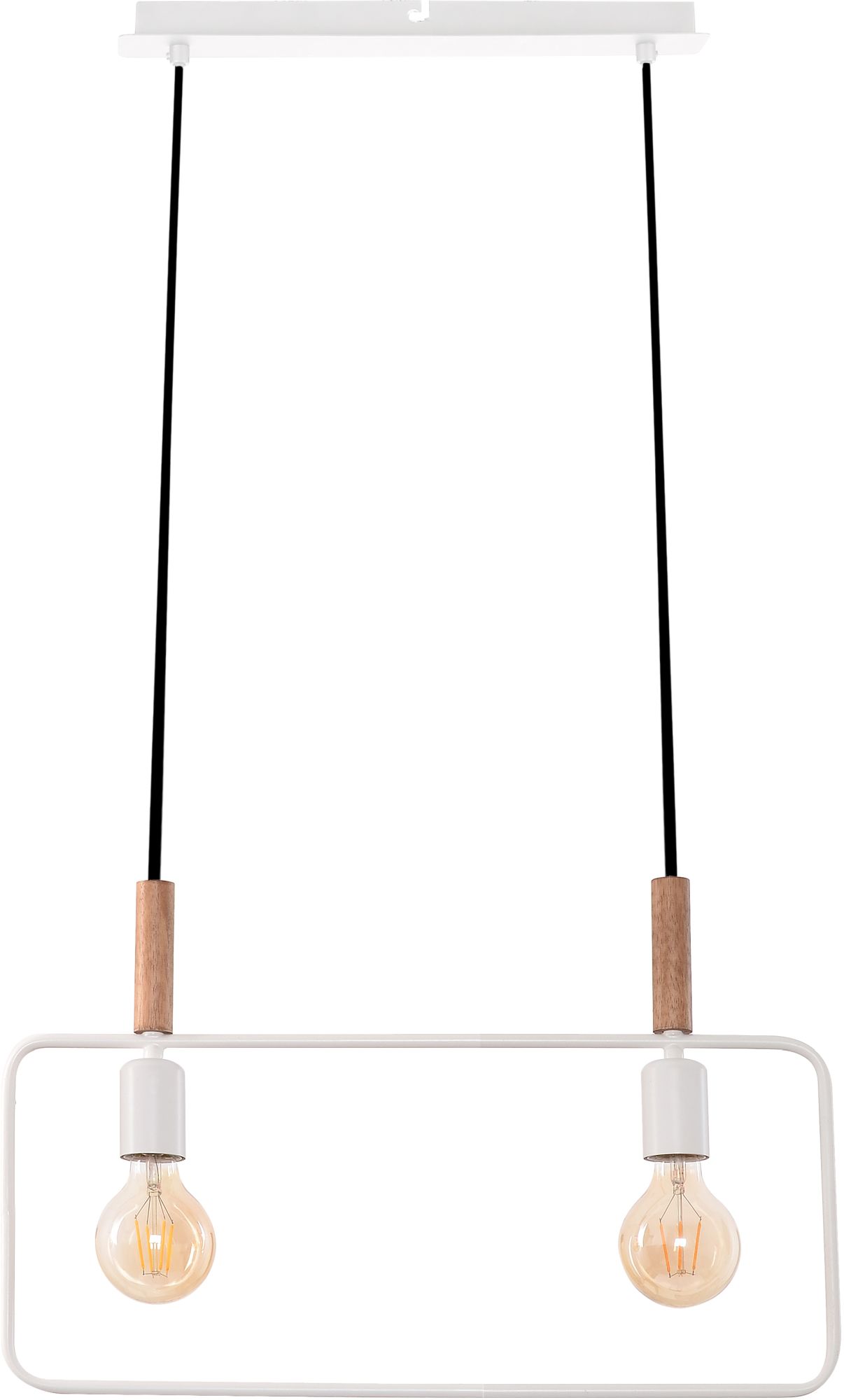 Candellux Frame Pendelleuchte 2x60 W weiß-holz 32-73549