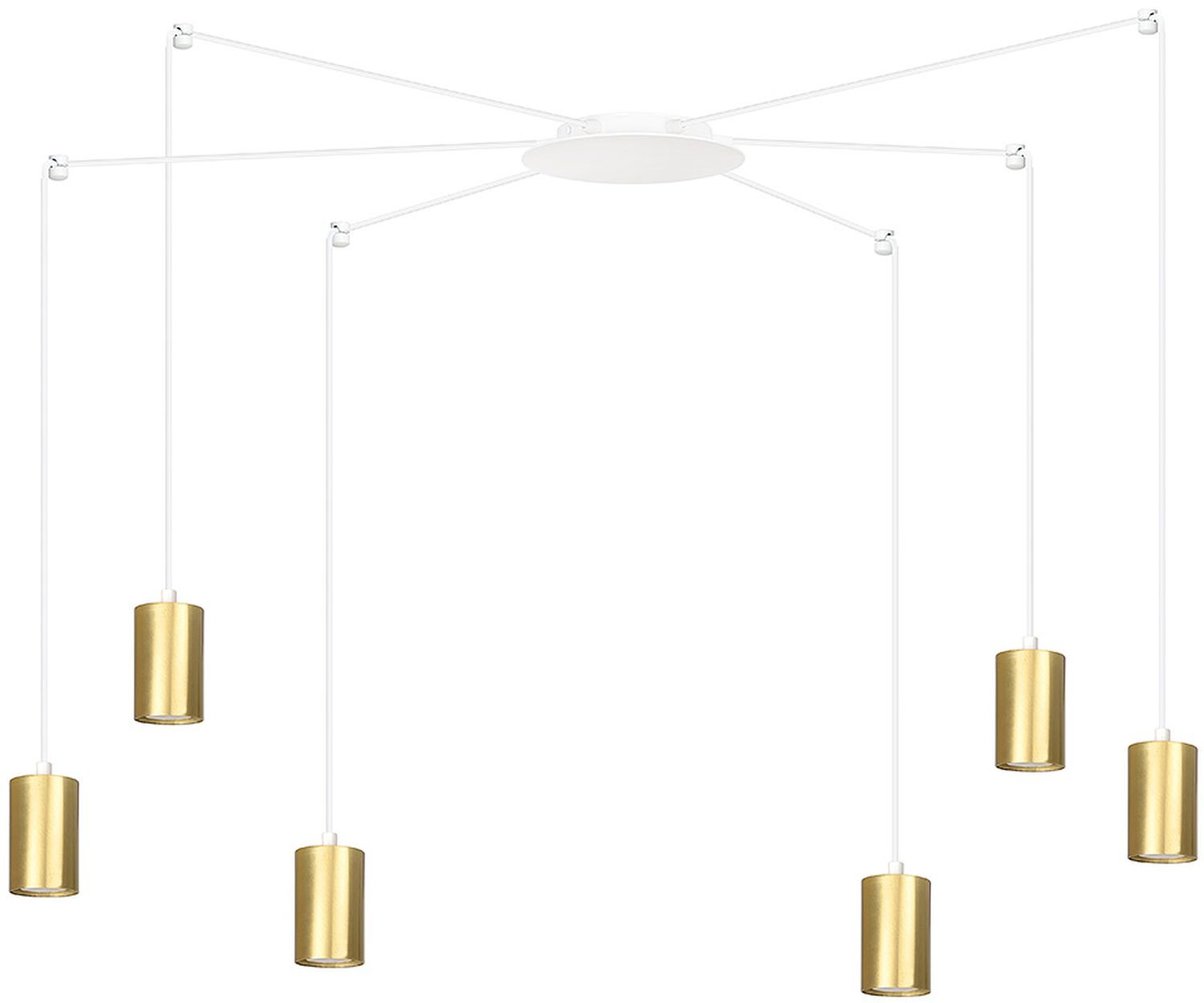 Emibig Traker Pendelleuchte 6x8 W weiß-gold 527/6