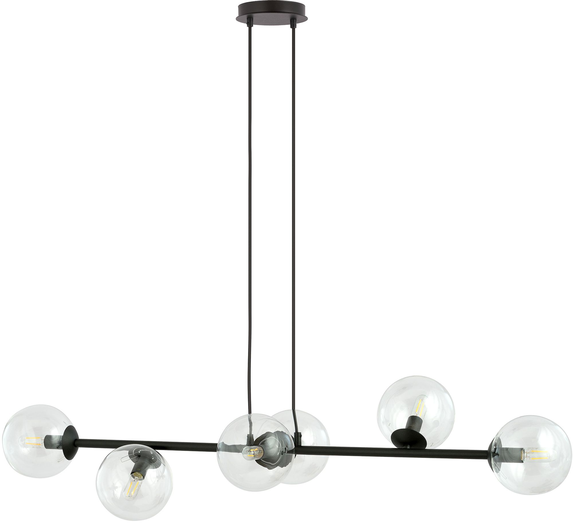 Emibig Rossi Pendelleuchte 6x10 W schwarz-transparent 874/6