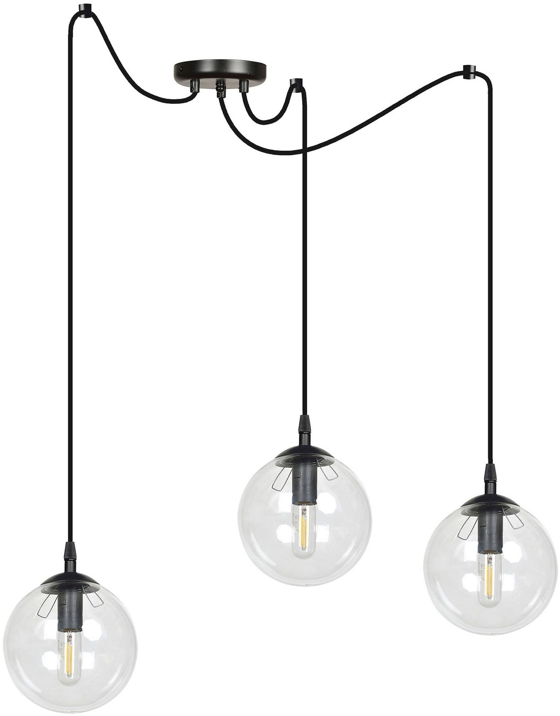 Emibig Gigi Pendelleuchte 3x10 W schwarz-transparent 936/3
