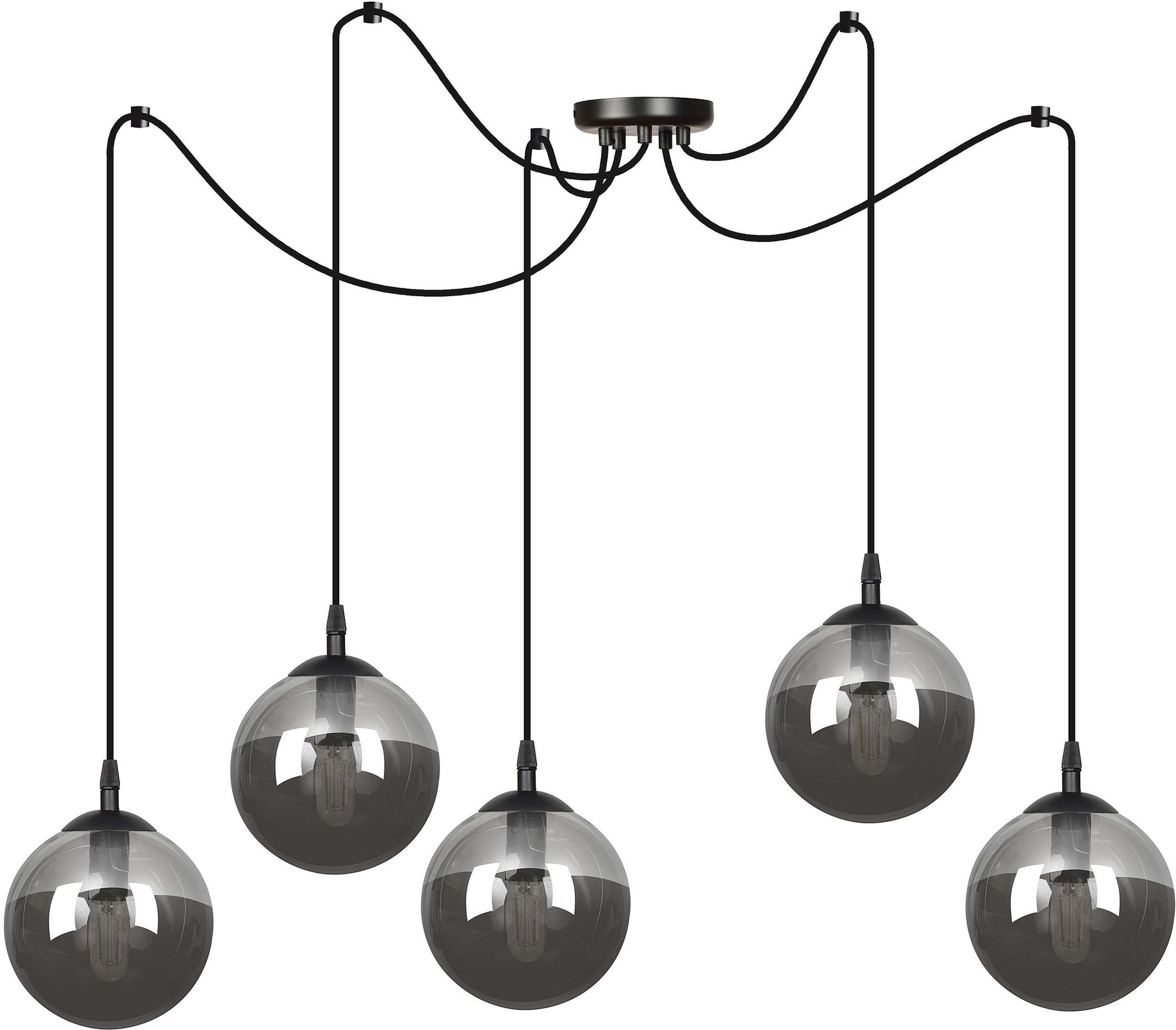 Emibig Gigi Pendelleuchte 5x10 W schwarz-graphit 937/5