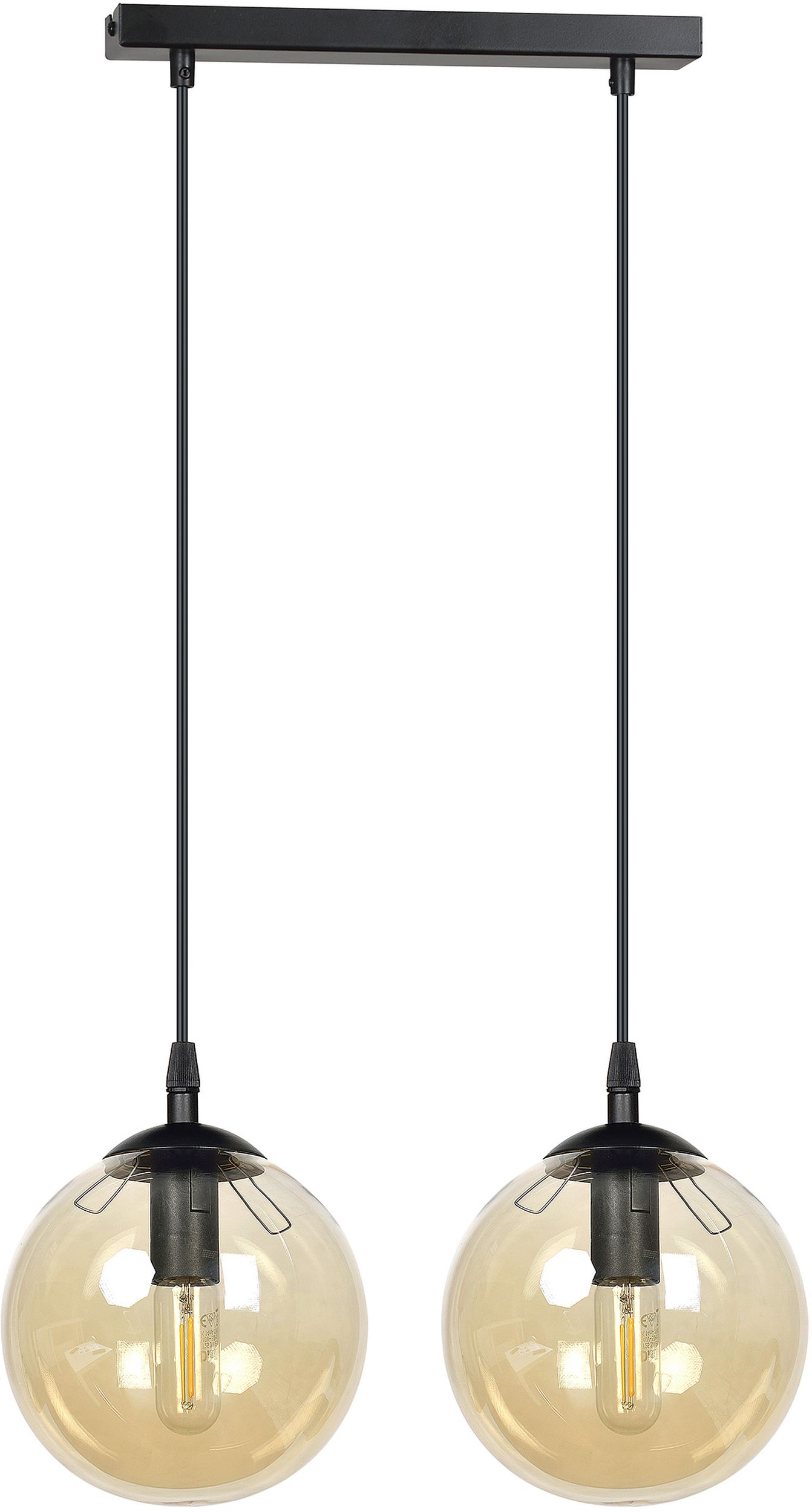 Emibig Cosmo Pendelleuchte 2x10 W schwarz-bernstein 713/2