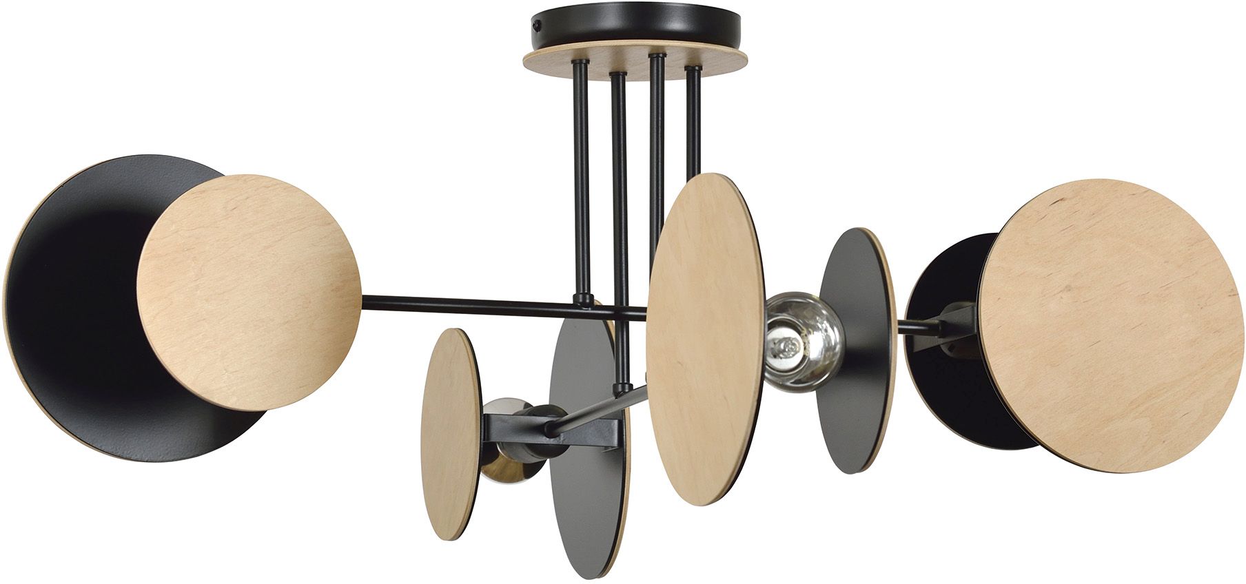 Emibig Zita Deckenlampe 4x15 W schwarz-holz 173/4