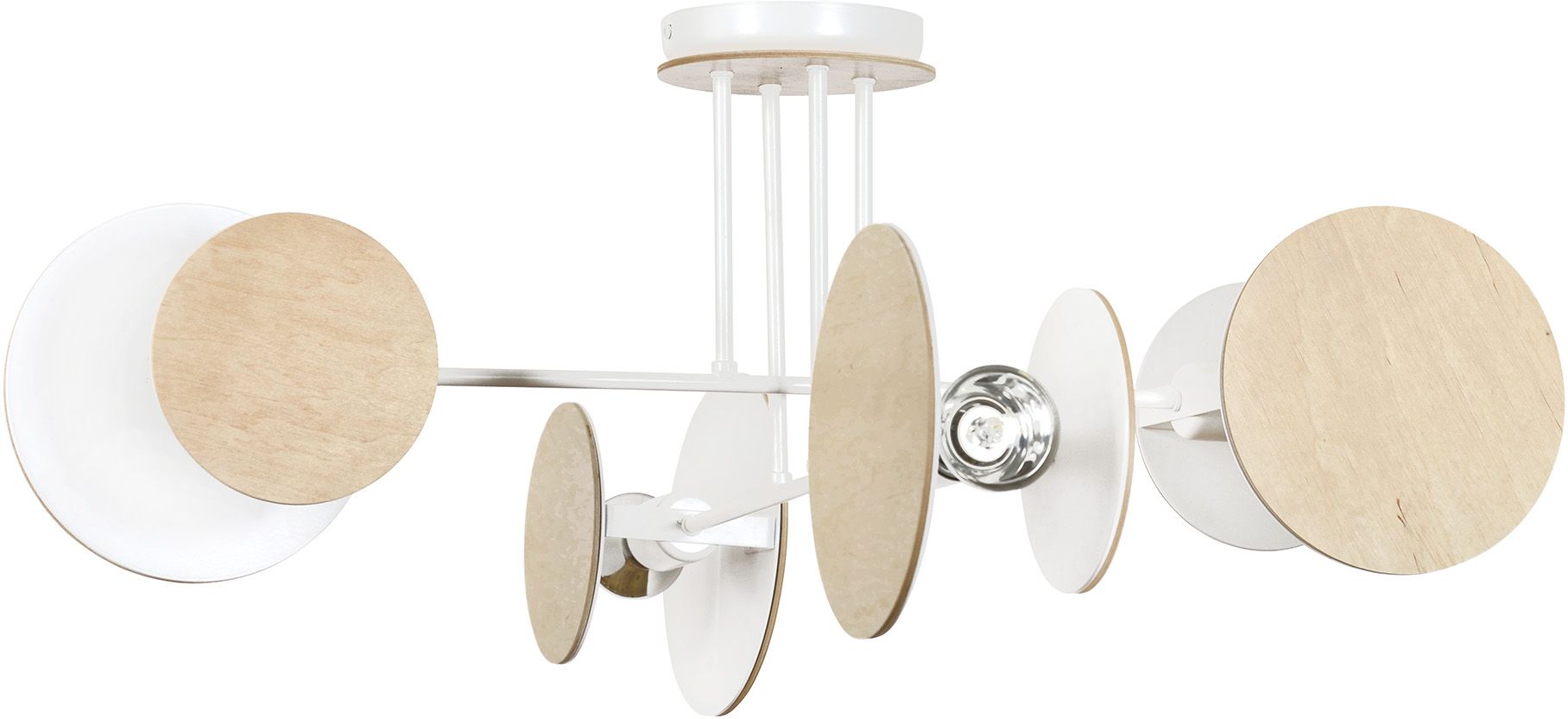 Emibig Zita Deckenlampe 4x15 W weiß-holz 174/4