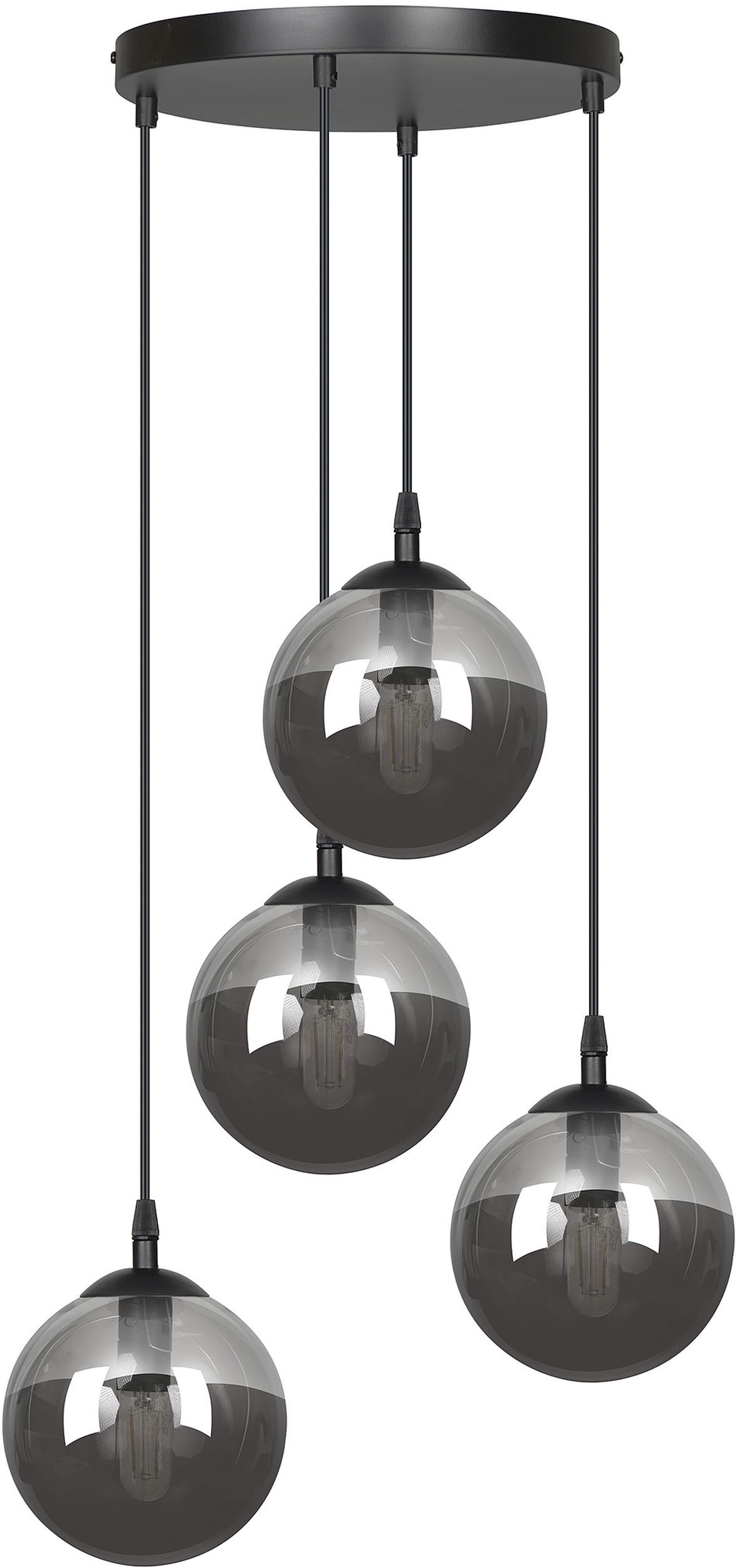 Emibig Cosmo Pendelleuchte 4x10 W schwarz-graphit 712/4PREM