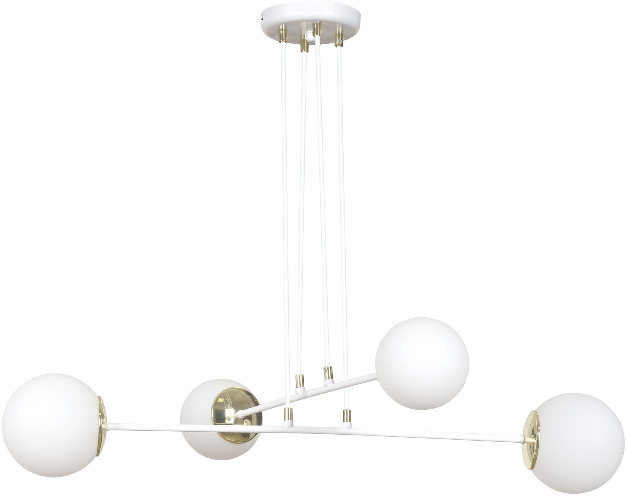 Emibig Ognis Pendelleuchte 4x10 W weiß-gold-milchig 967/4