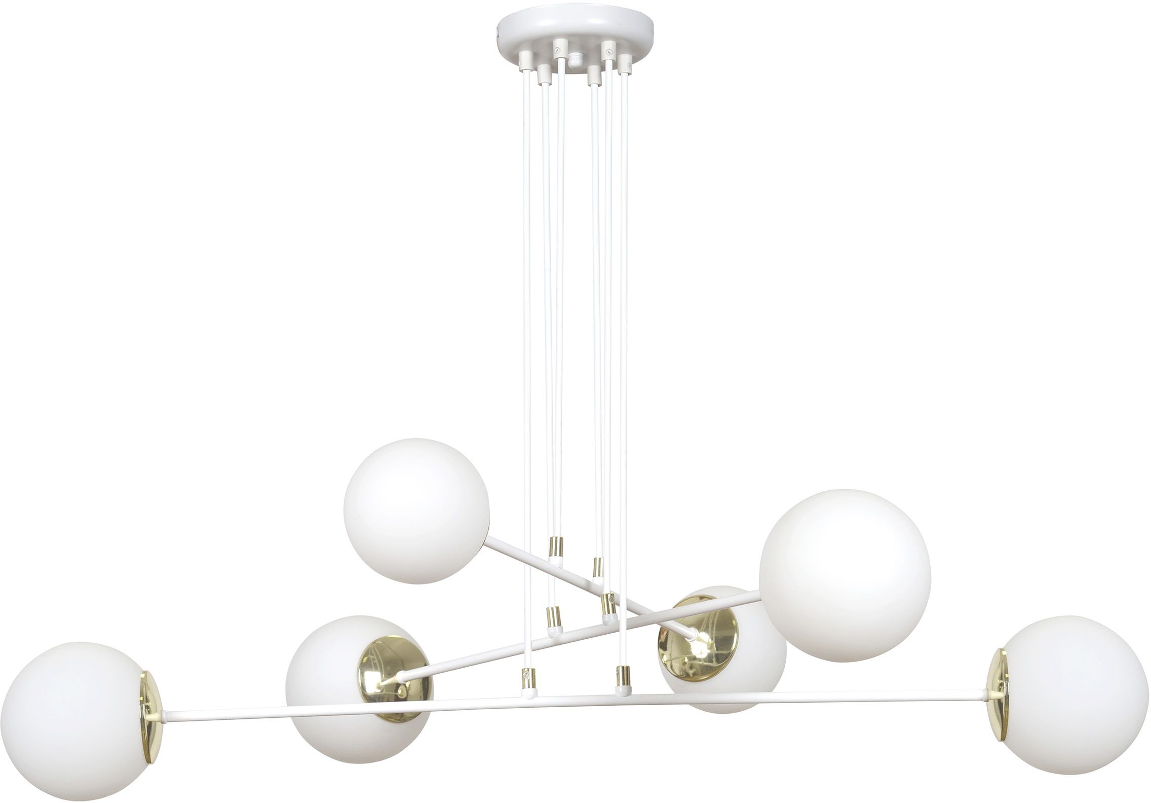 Emibig Ognis Pendelleuchte 6x10 W weiß-gold-milchig 967/6