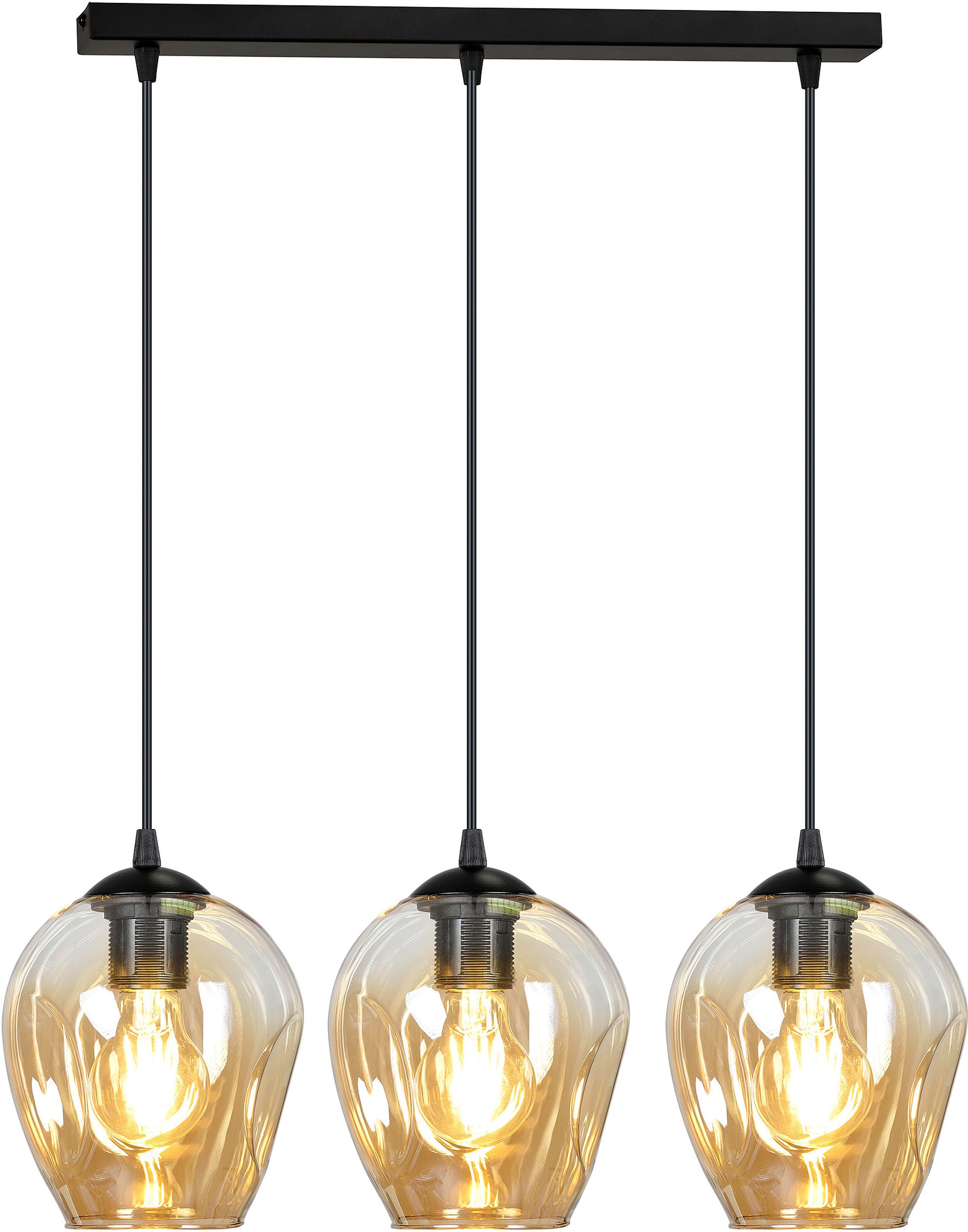 Emibig Istar Pendelleuchte 3x15 W schwarz-bernstein 677/3