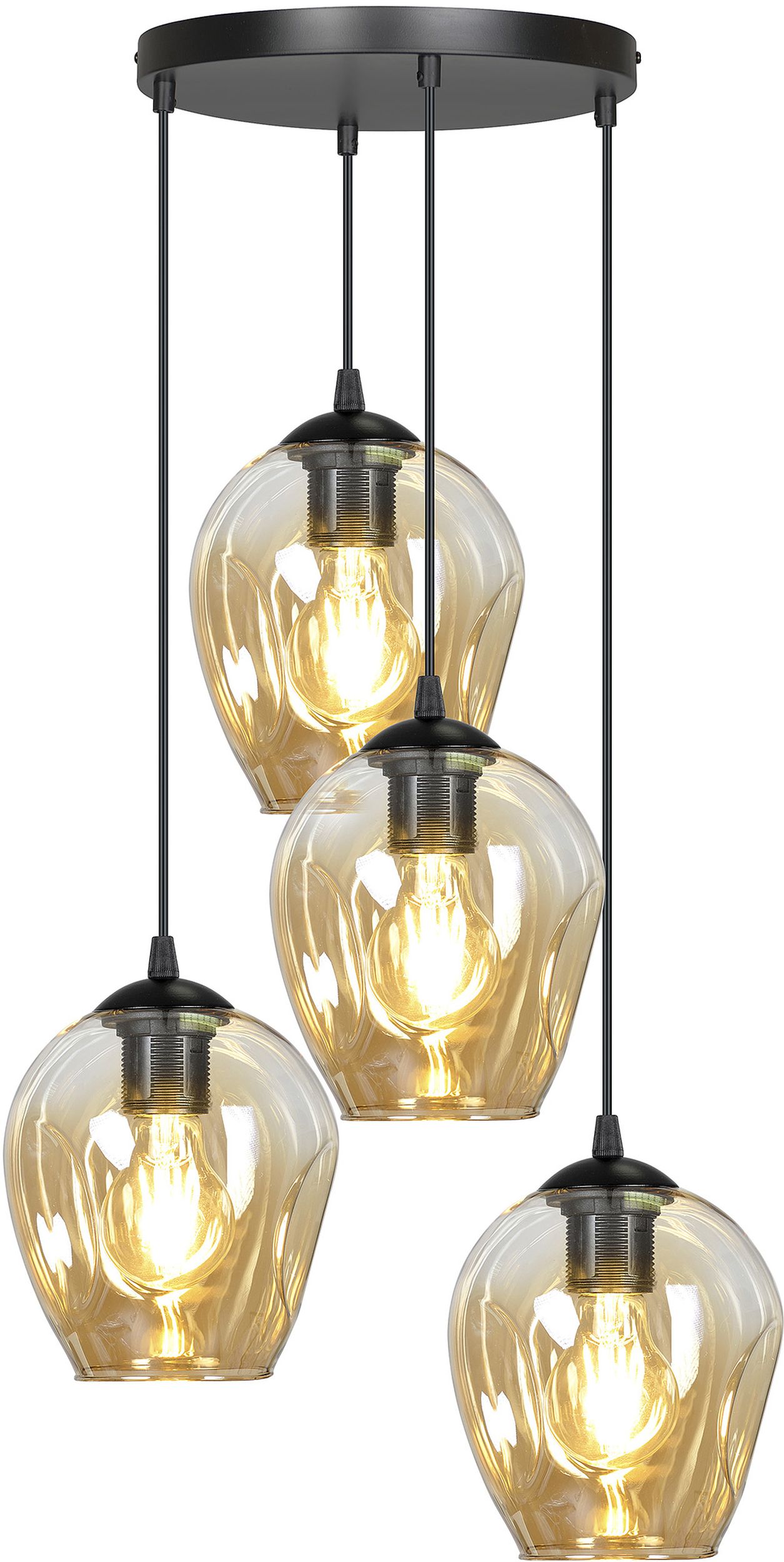 Emibig Istar Pendelleuchte 4x15 W schwarz-bernstein 681/4PREM