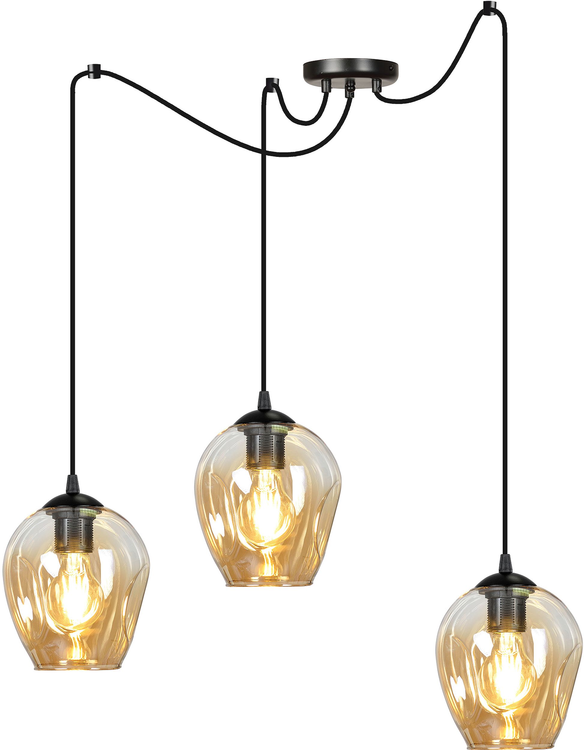 Emibig Level Pendelleuchte 3x15 W schwarz-bernstein 758/3