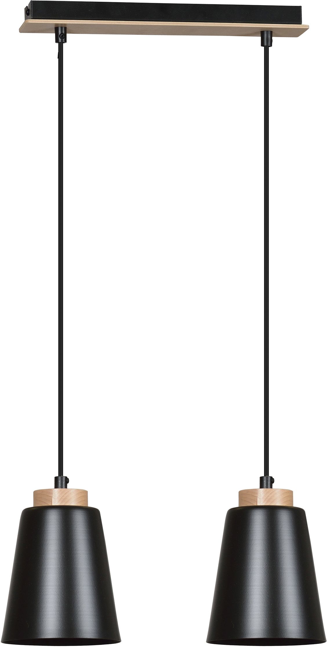 Emibig Bolero Pendelleuchte 2x15 W schwarz-holz 442/2