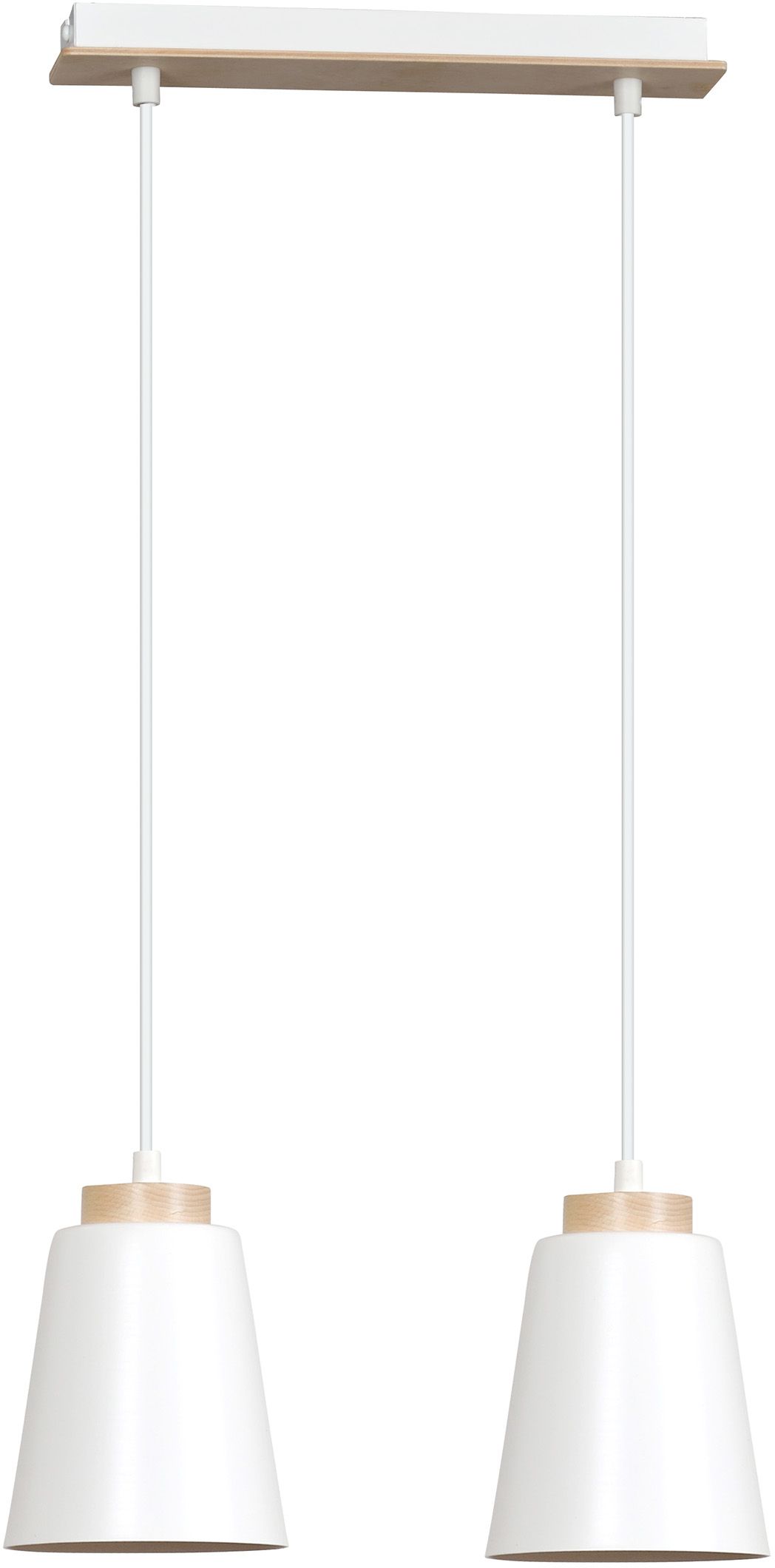 Emibig Bolero Pendelleuchte 2x15 W weiß-holz 443/2