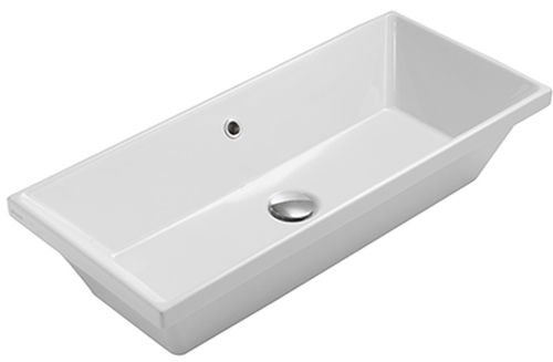 Globo Stockholm Waschbecken 75x34 cm rechteckig Einbauwaschbecken-Aufsatzwaschbecken weiß FO075.BI