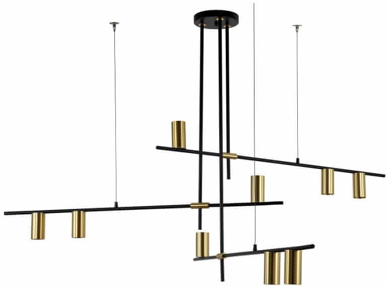 Light Prestige Arizona Pendelleuchte x40 W schwarz-gold LP-074/9PLBK/GD