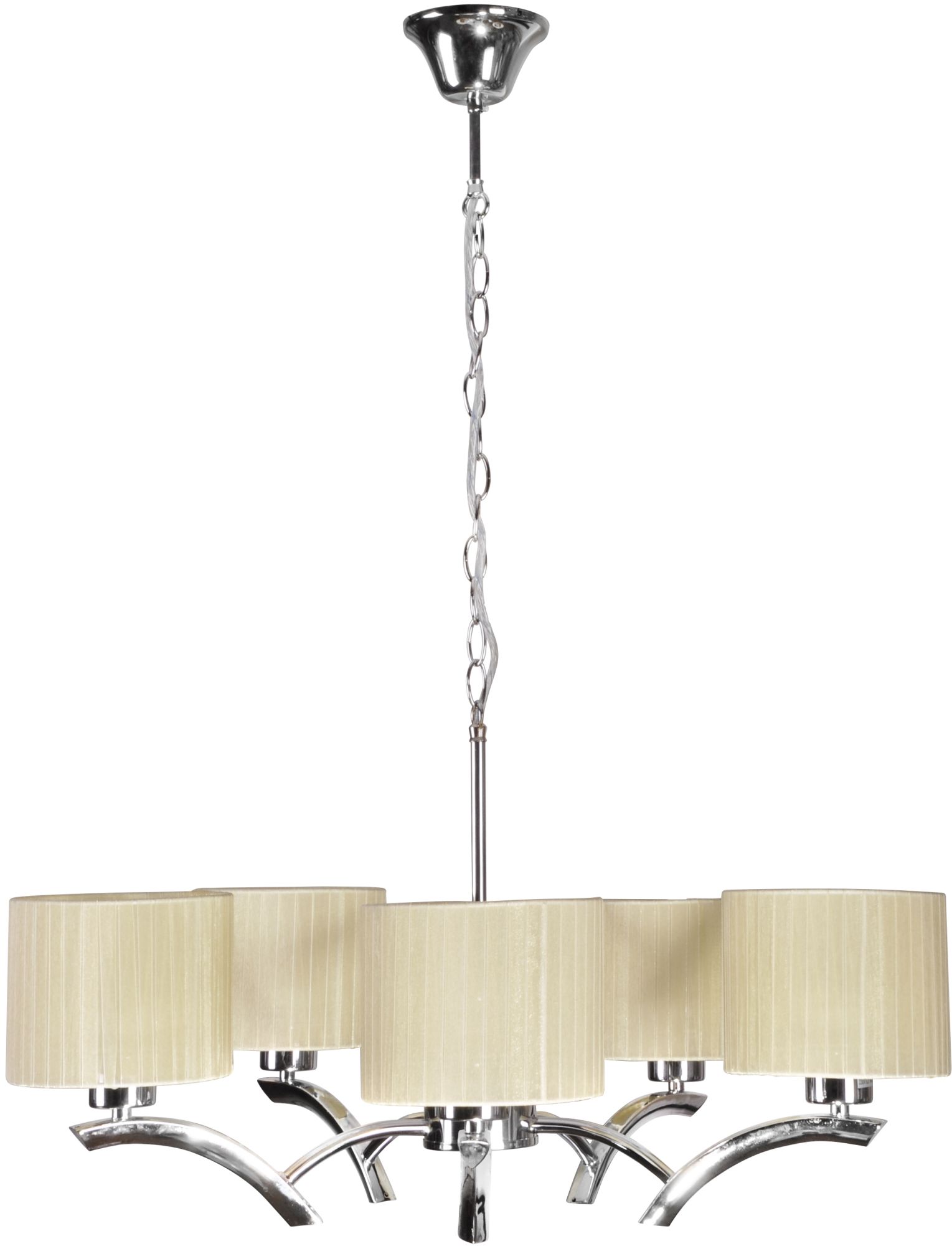 Candellux Draga Pendelleuchte 5x60 W chrom-cremig 35-04222