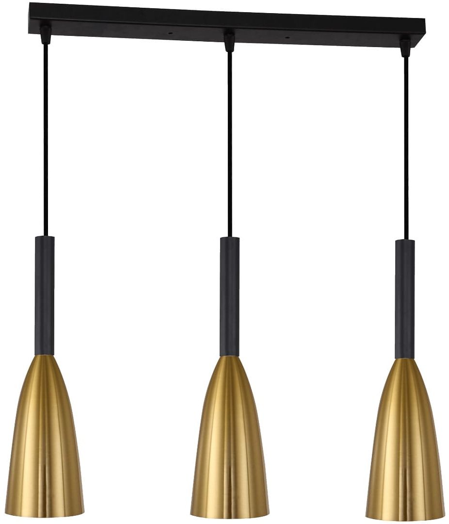 Light Prestige Solin Pendelleuchte 3x60 W schwarz-gold LP-181/3LGD