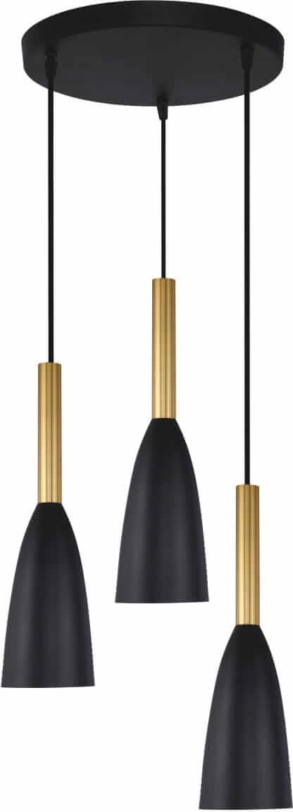 Light Prestige Solin Pendelleuchte 3x60 W schwarz-gold LP-181/3PBK/GD