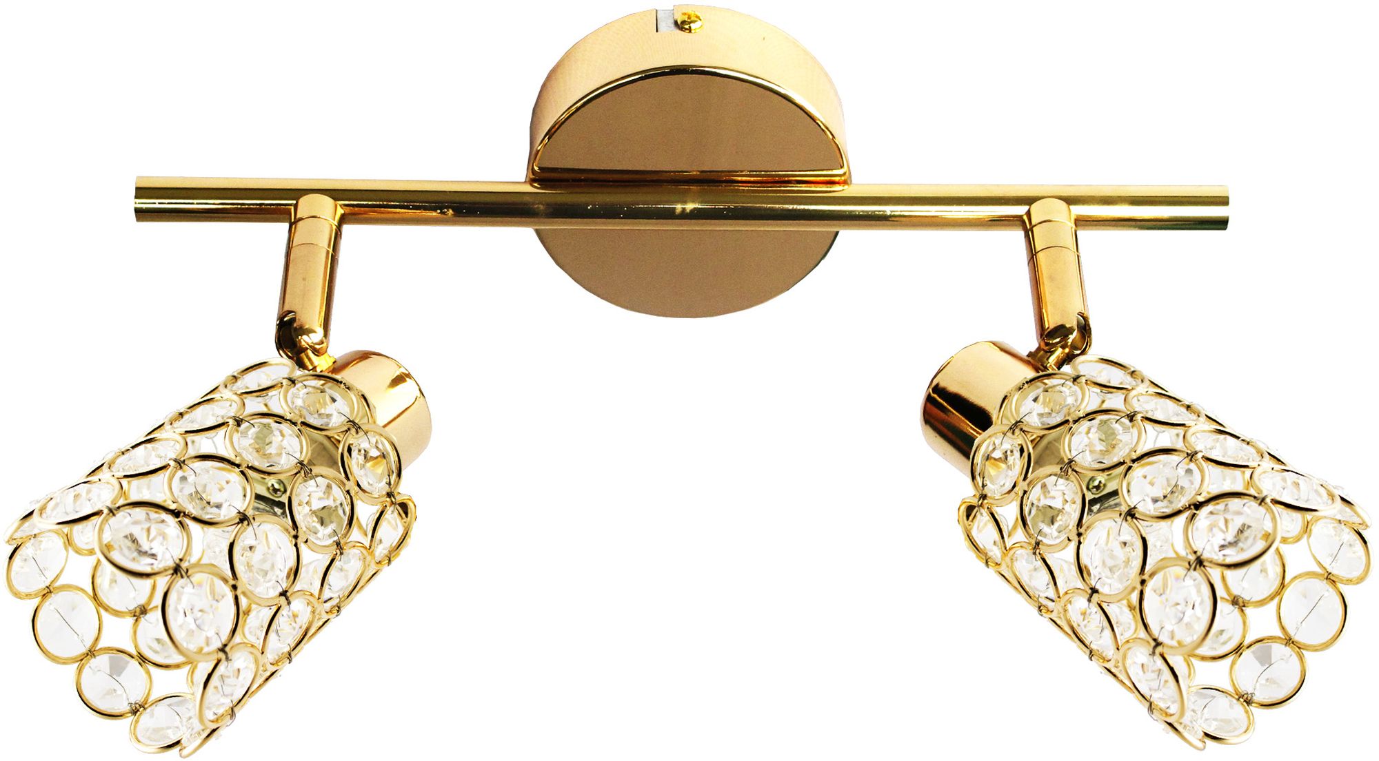 Candellux York Deckenlampe 2x40 W messing-kristall 92-70104