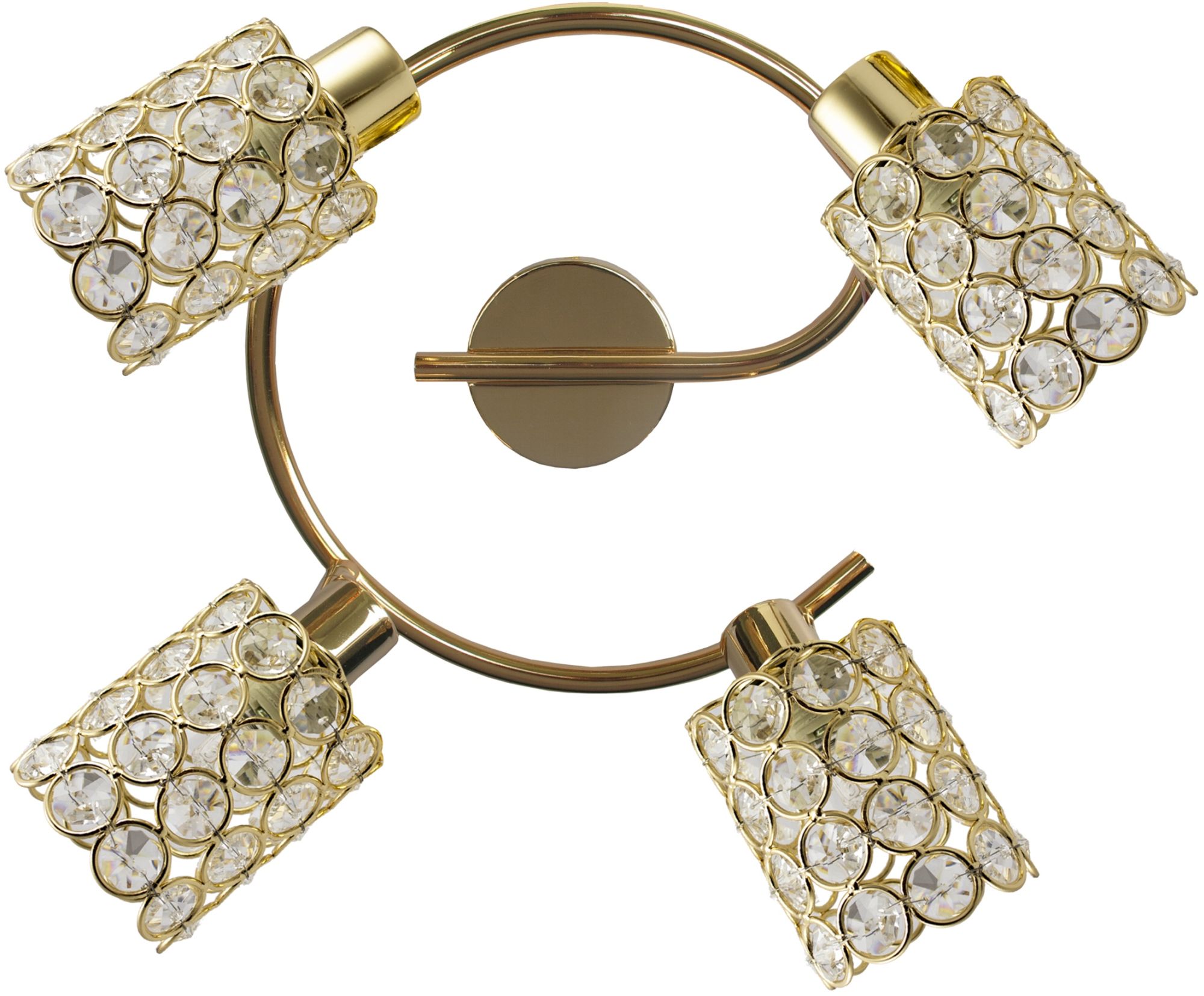 Candellux York Deckenlampe 4x40 W messing-kristall 98-07230