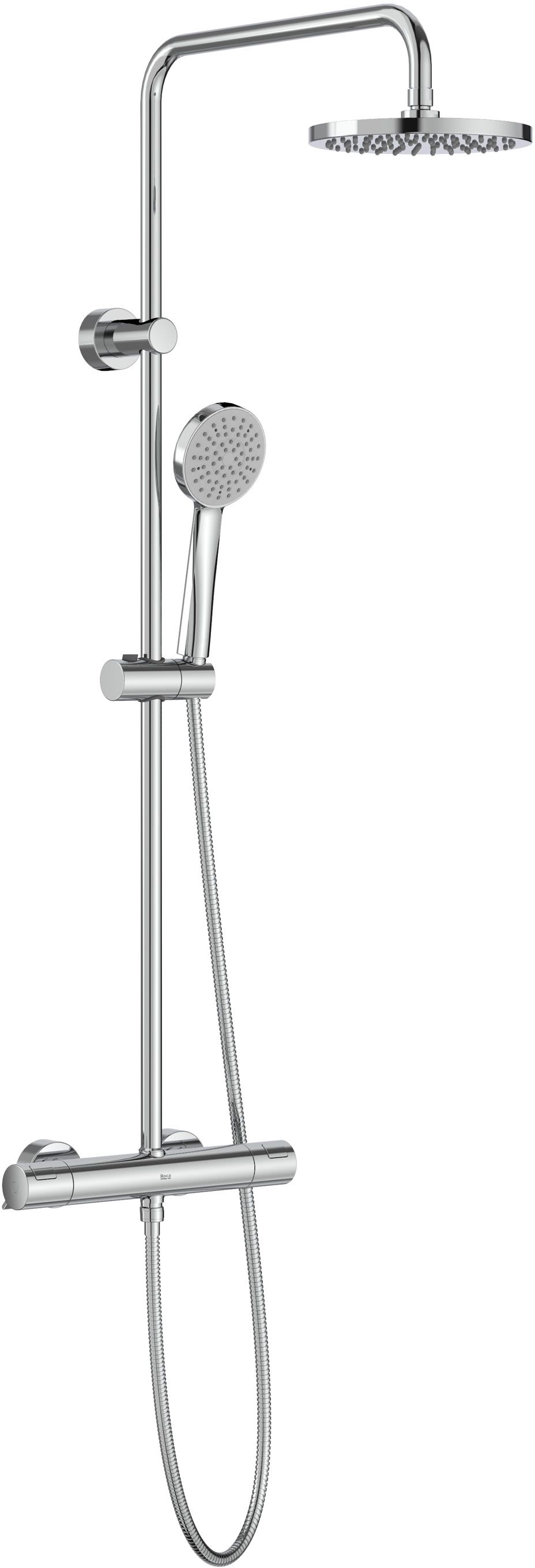 Roca Victoria Duschset Wandmontage mit Thermostat mit Regenbrause chrom A5A9F18C00