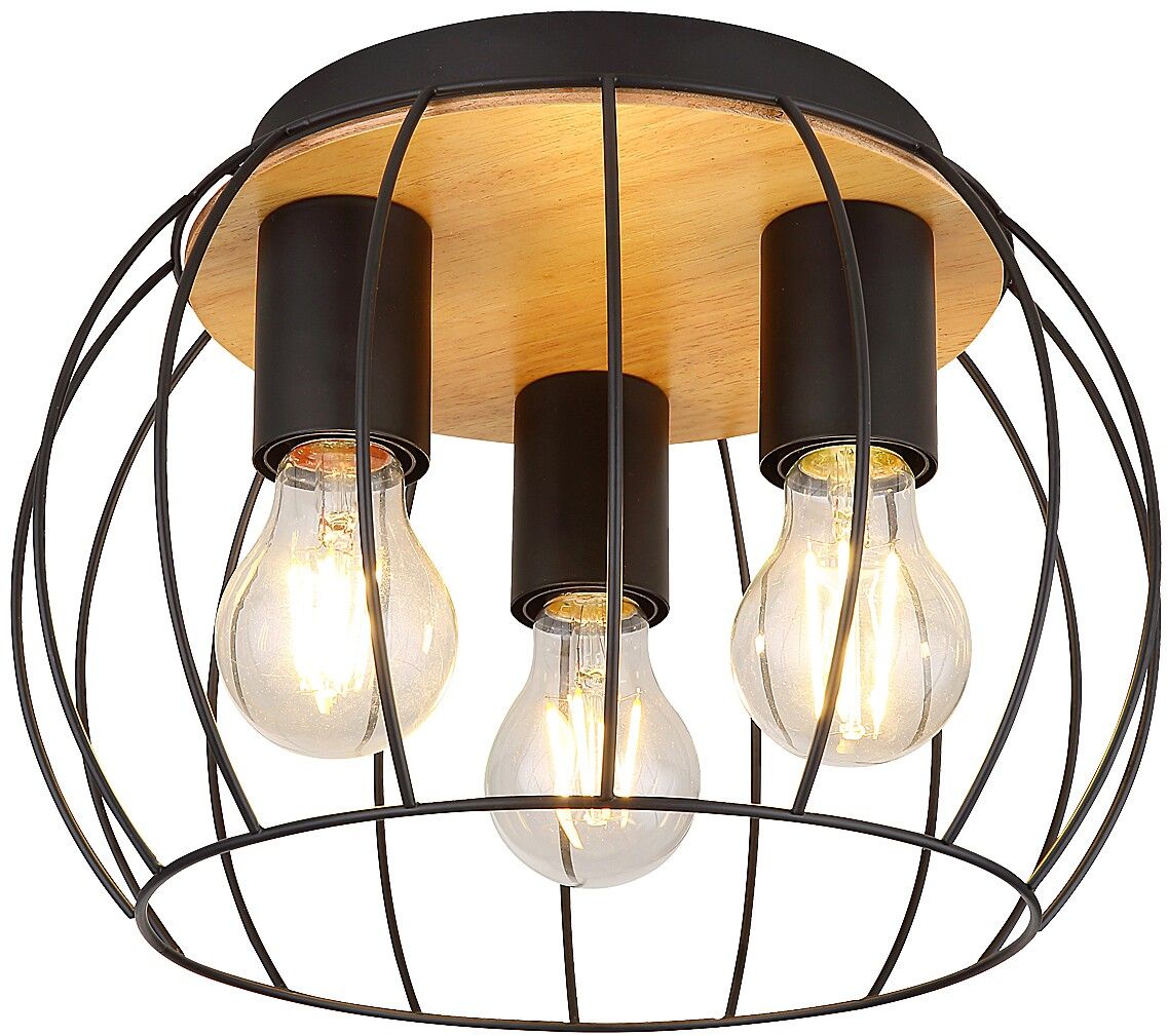 Rabalux Kamala Deckenlampe 3x25 W schwarz-holz 5293