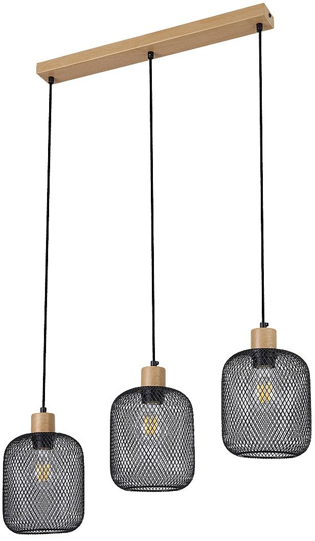 Rabalux Grendel Pendelleuchte 3x60 W schwarz-holz 3132