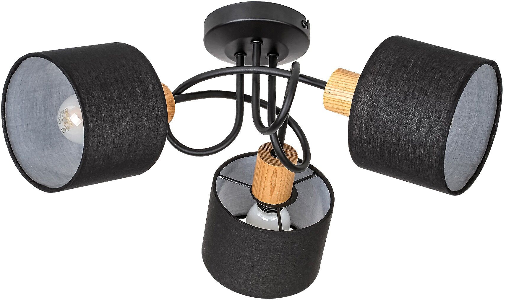 Rabalux Miguel Deckenlampe 3x40 W schwarz-holz 3246