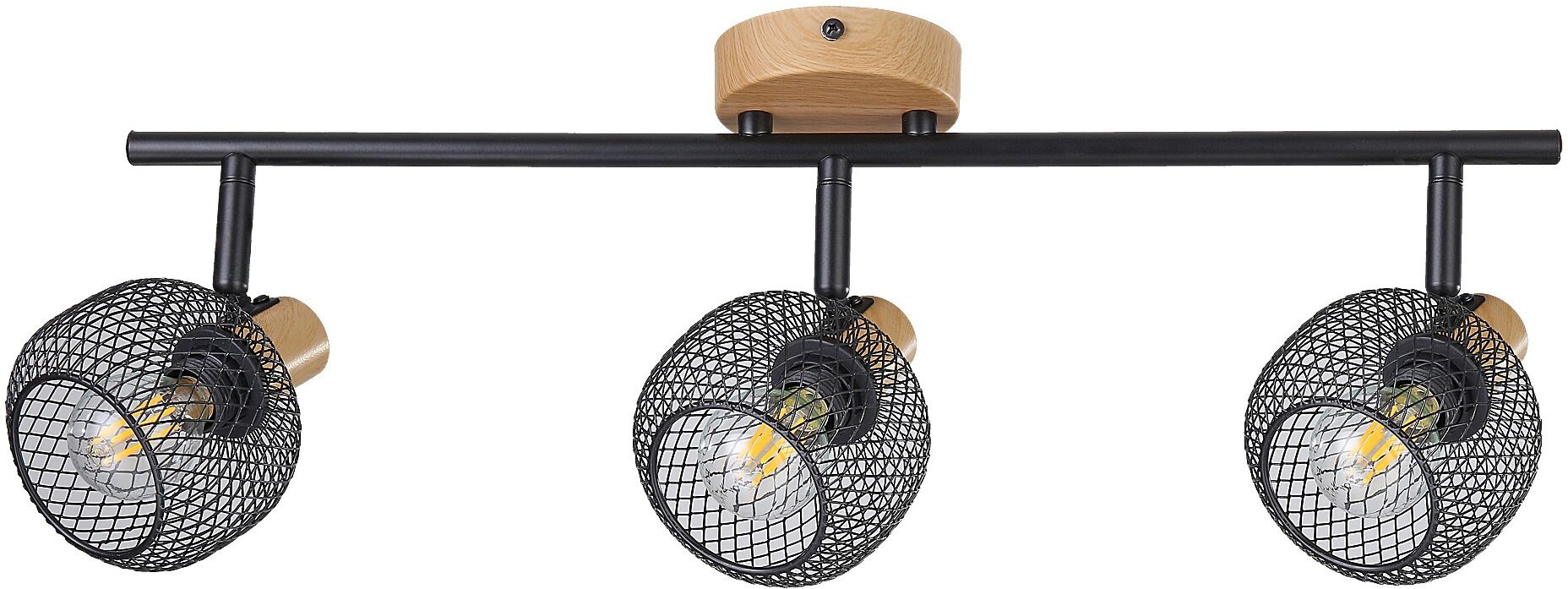 Rabalux Grendel Deckenlampe 3x40 W schwarz-holz 3129