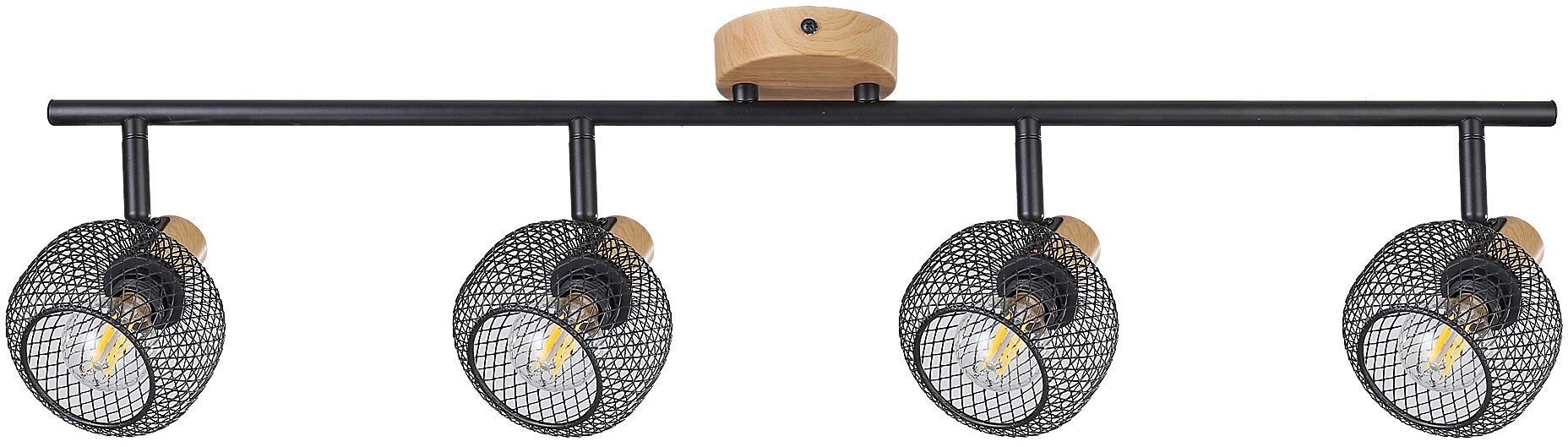 Rabalux Grendel Deckenlampe 4x40 W schwarz-holz 3130